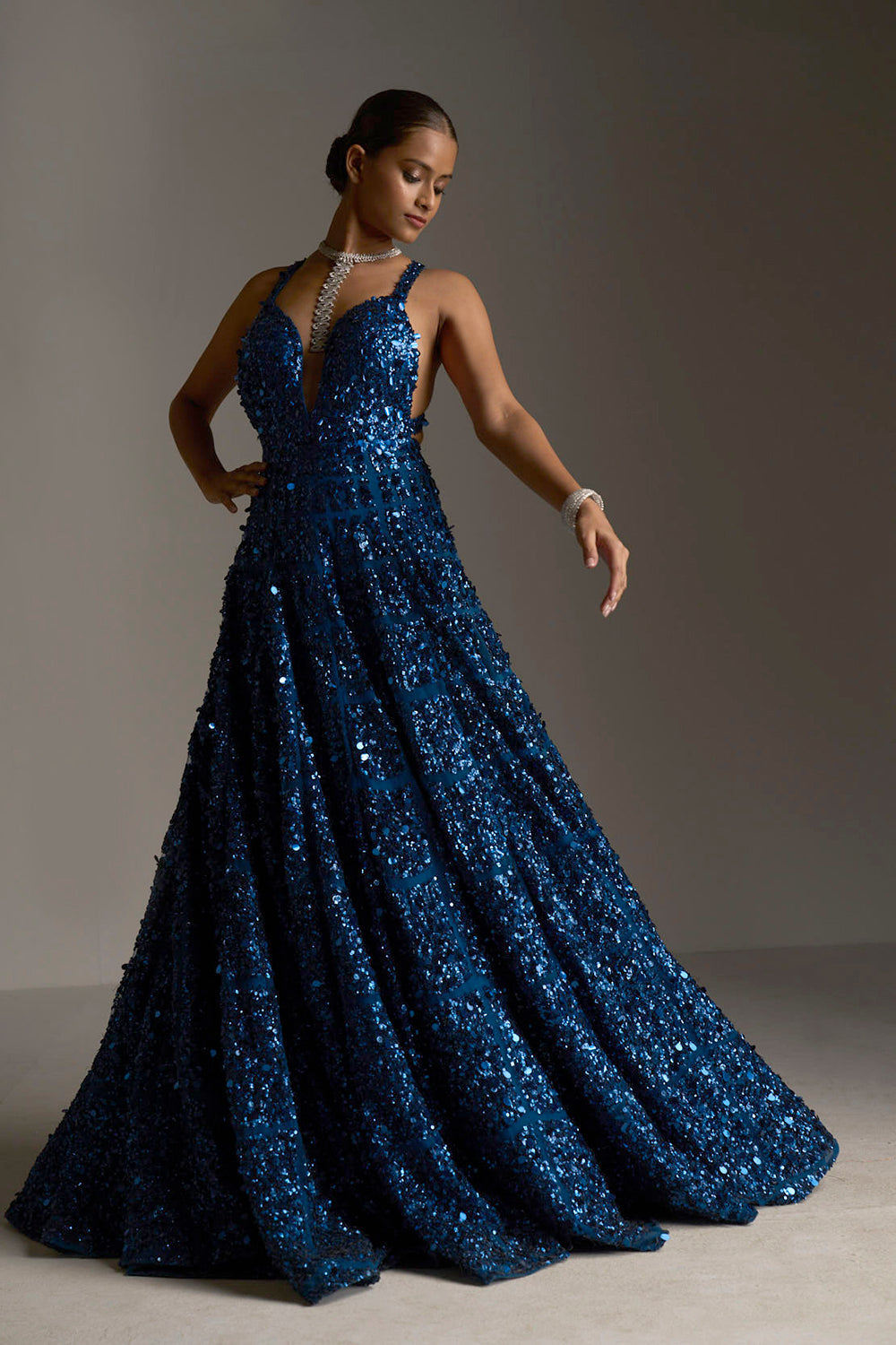 Persian Blue Sequin Gown