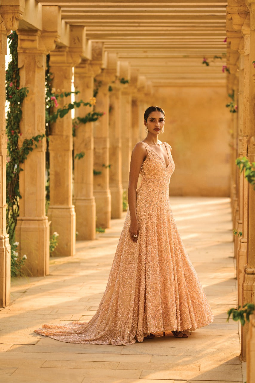 Peach Trail Gown