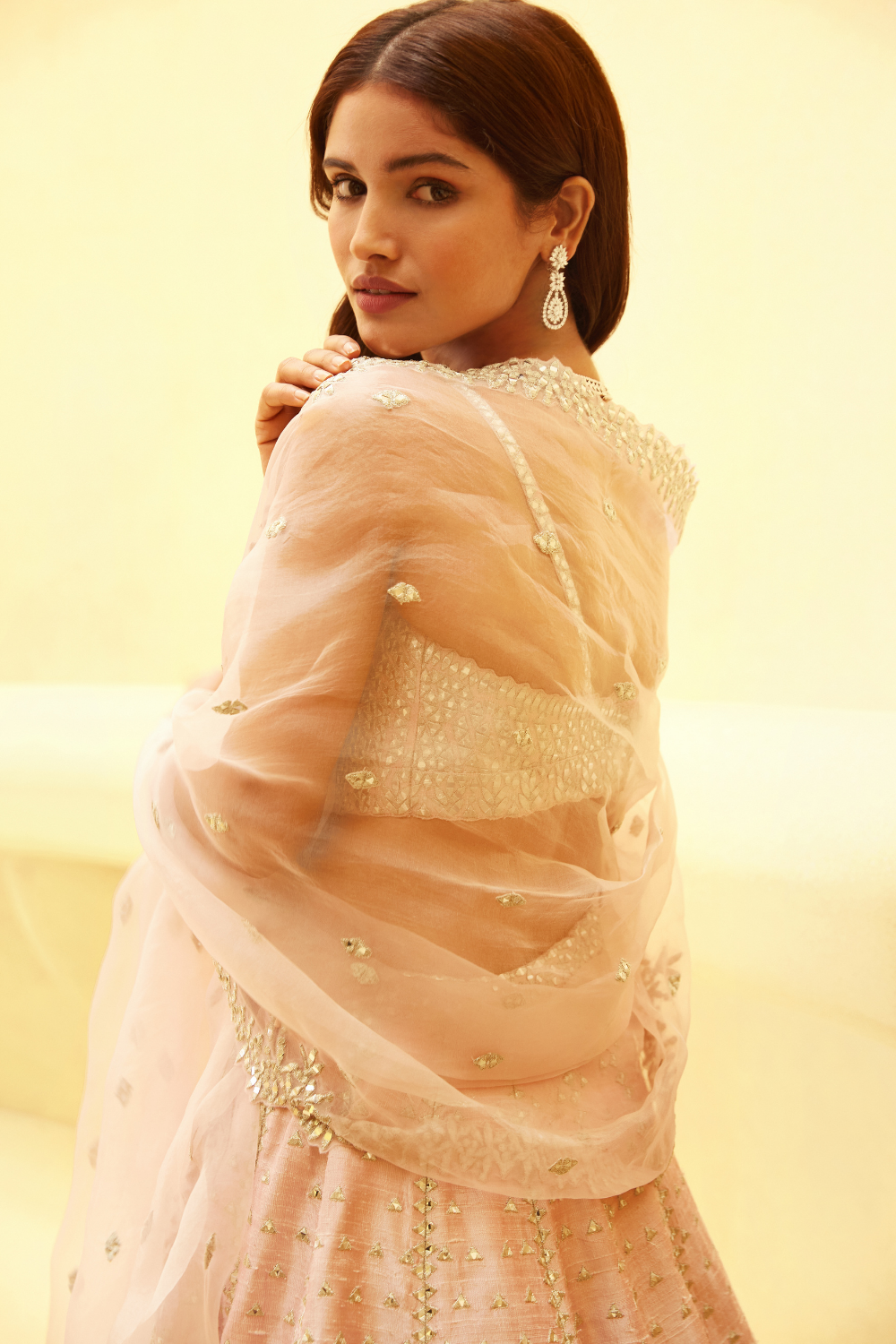 Pink Mirror Work Lehenga Set