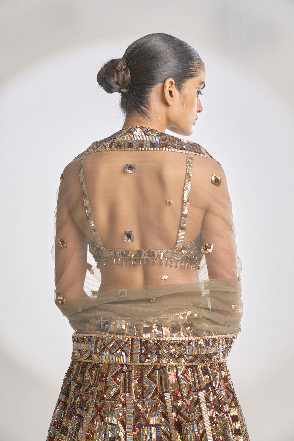 Metallic Sequin Lehenga Set