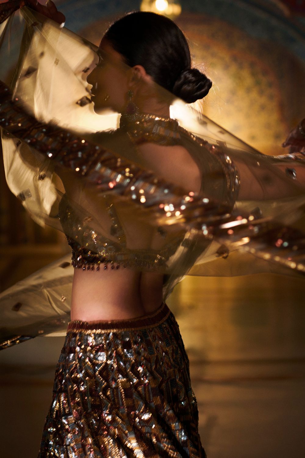 Metallic Sequin Lehenga Set