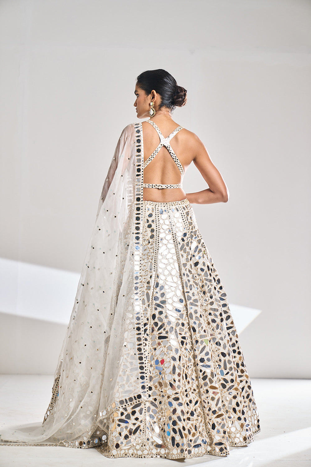 Silver Mirror Lehenga Set