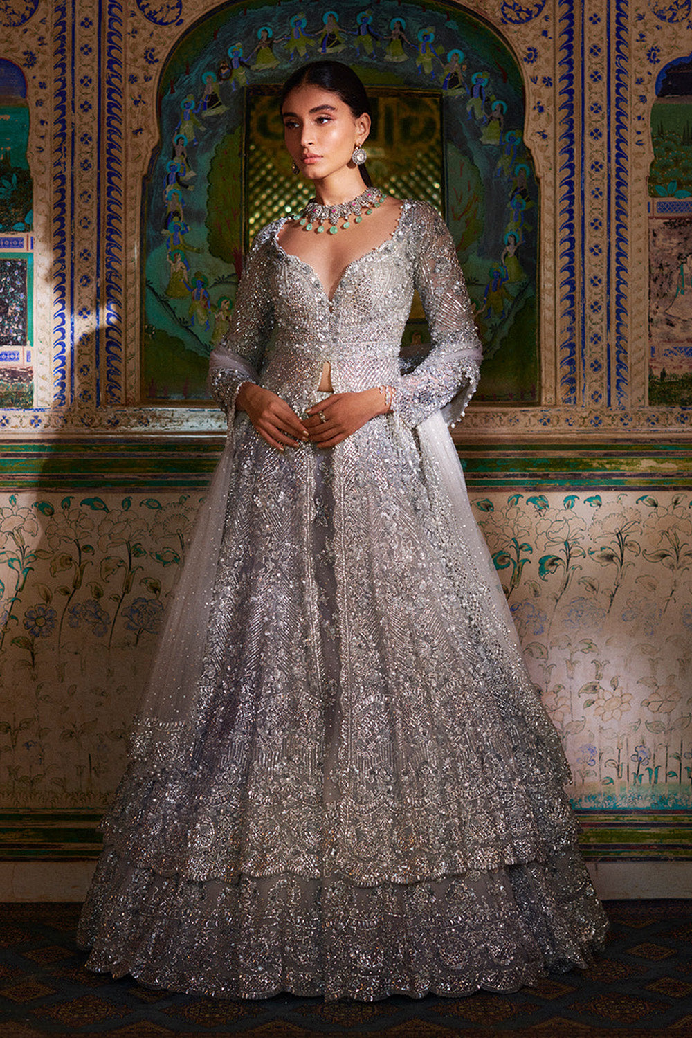 Silver Zardosi Lehenga Set