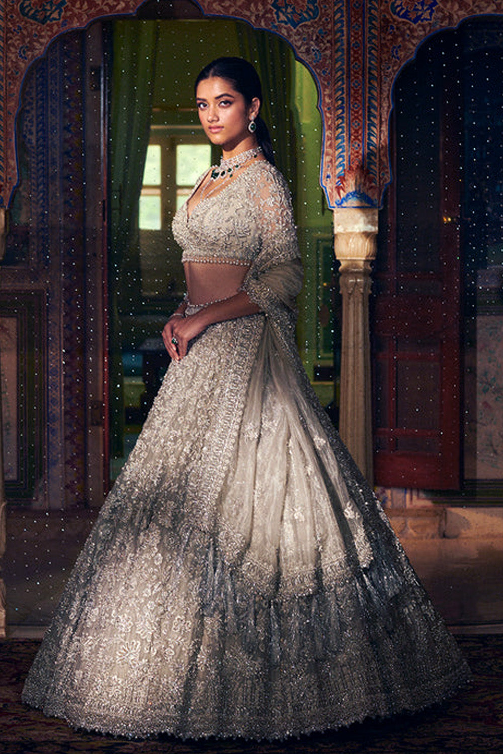 Silver Zardozi Lehenga Set