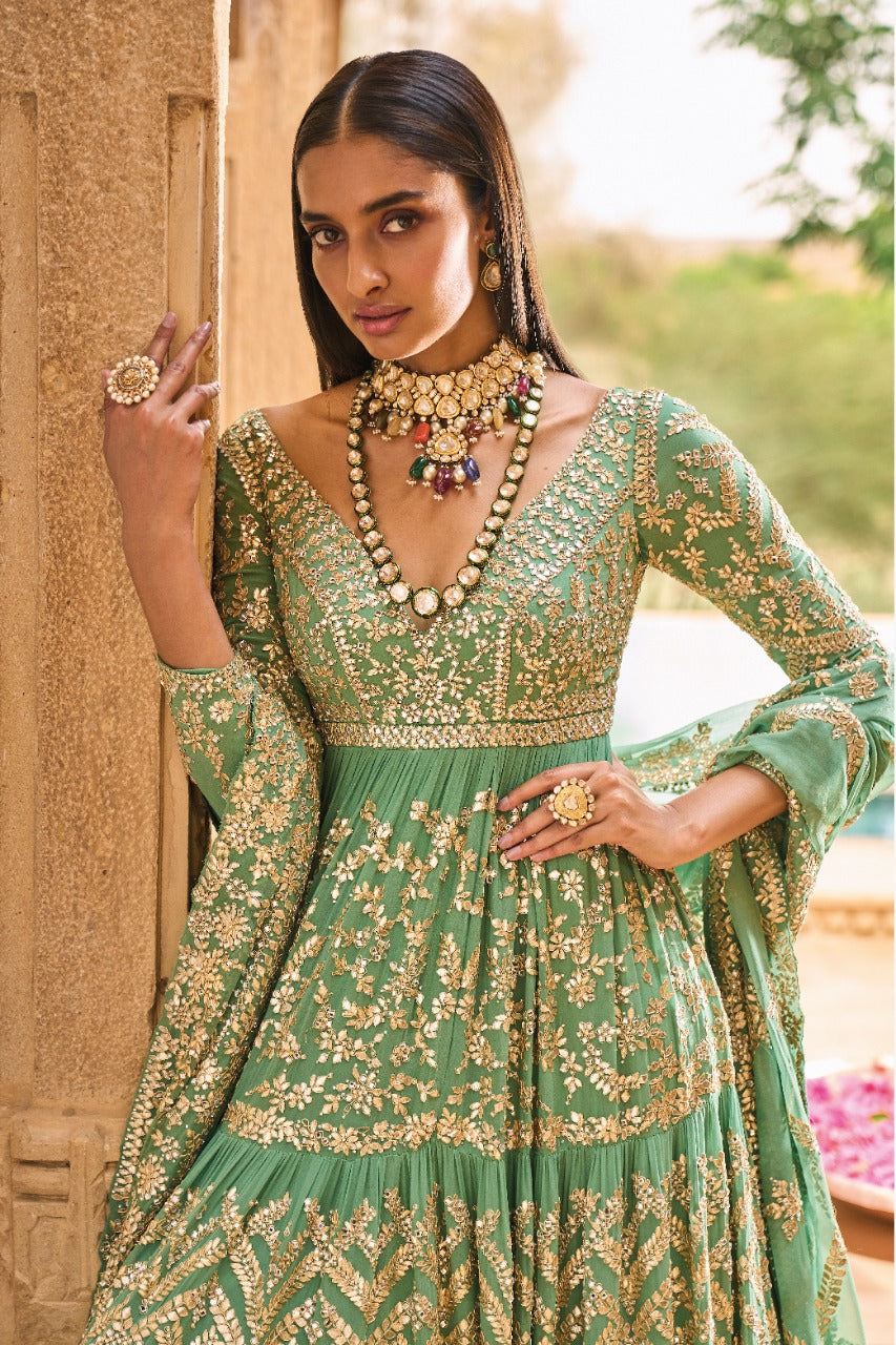 Sea Green Anarkali Set