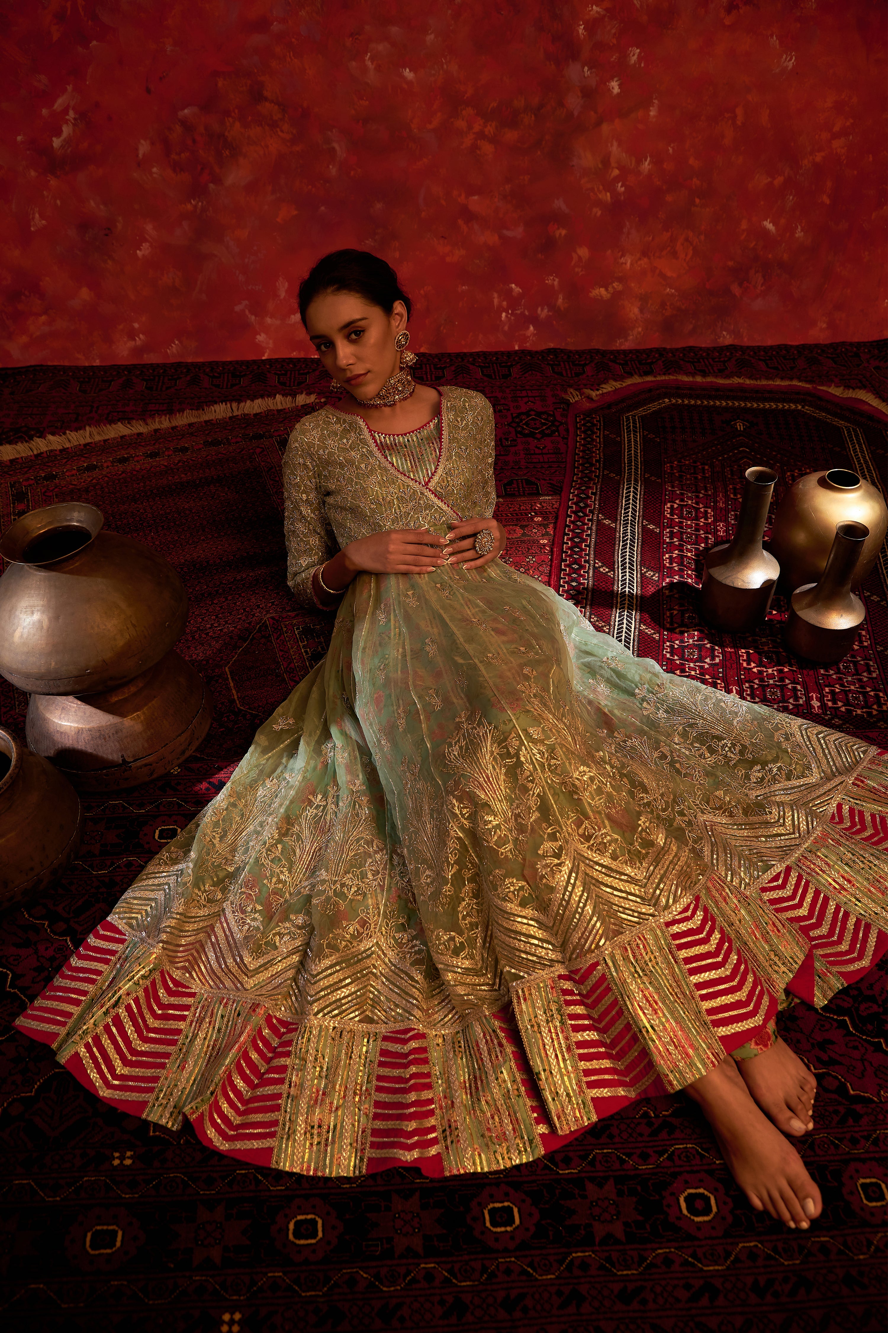 Noor Keyhole Kaleedar With Slip And Dupatta