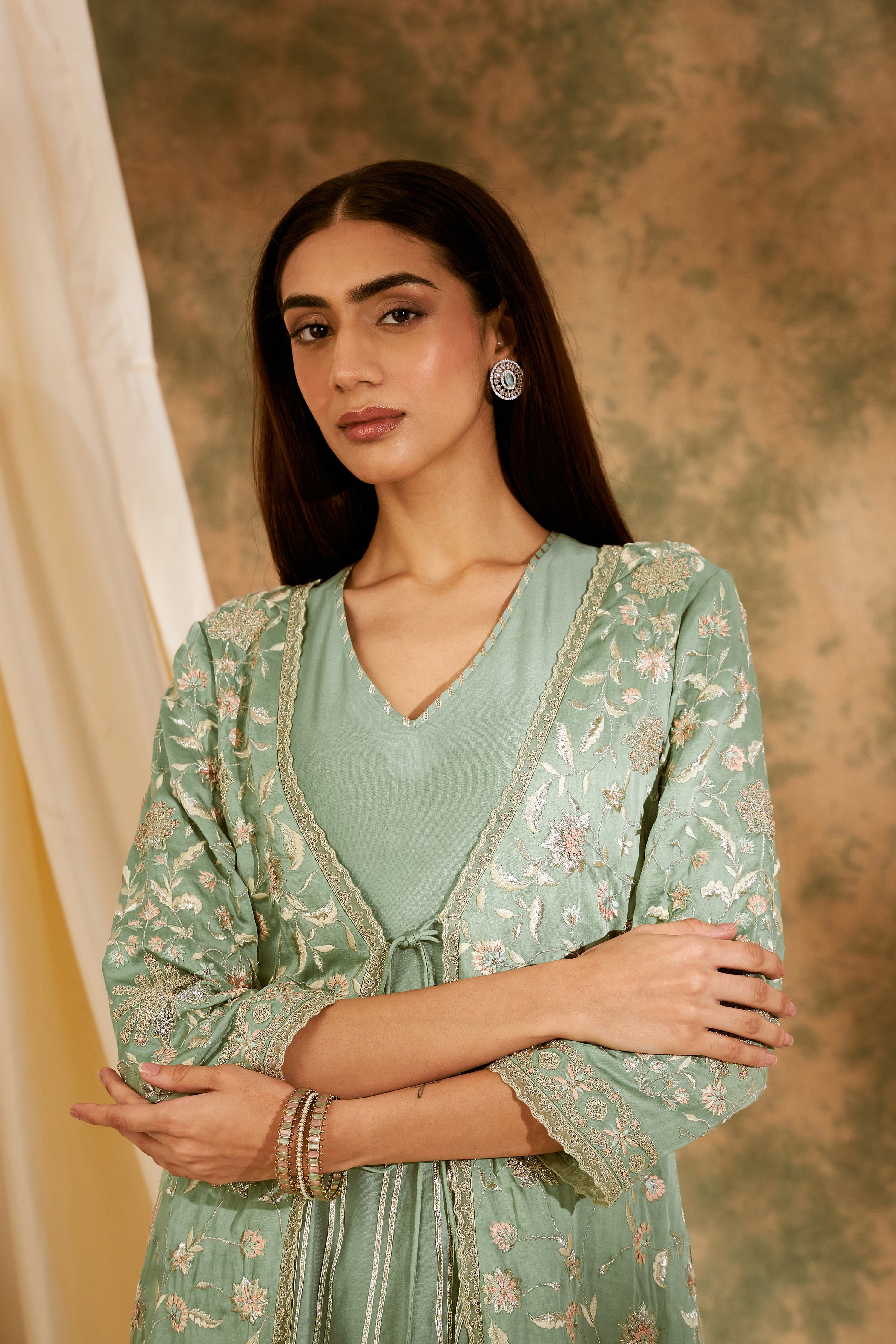 Metallic Mirai Closed Jacket With Slip