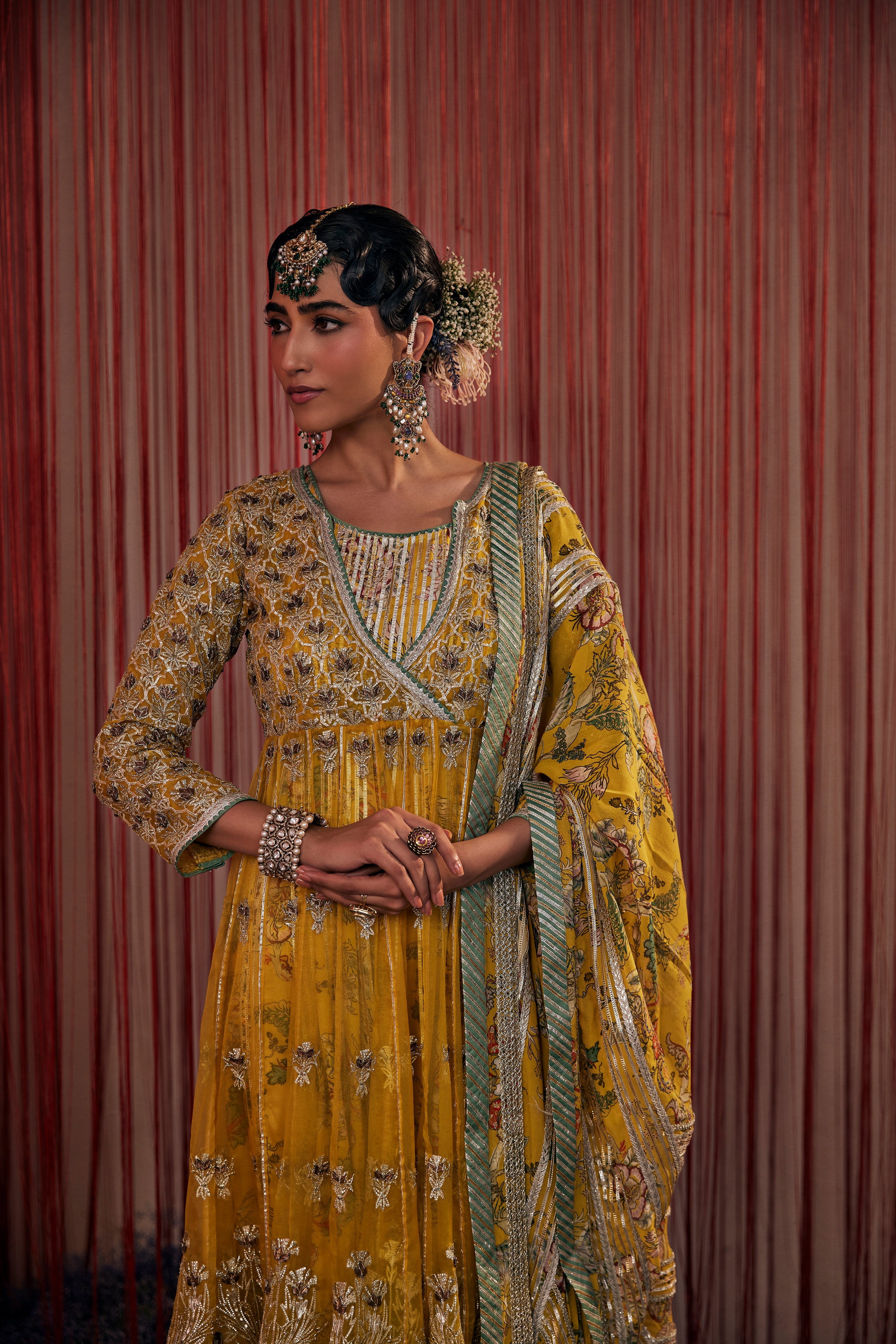 Noor Keyhole Kaleedar With Slip And Dupatta
