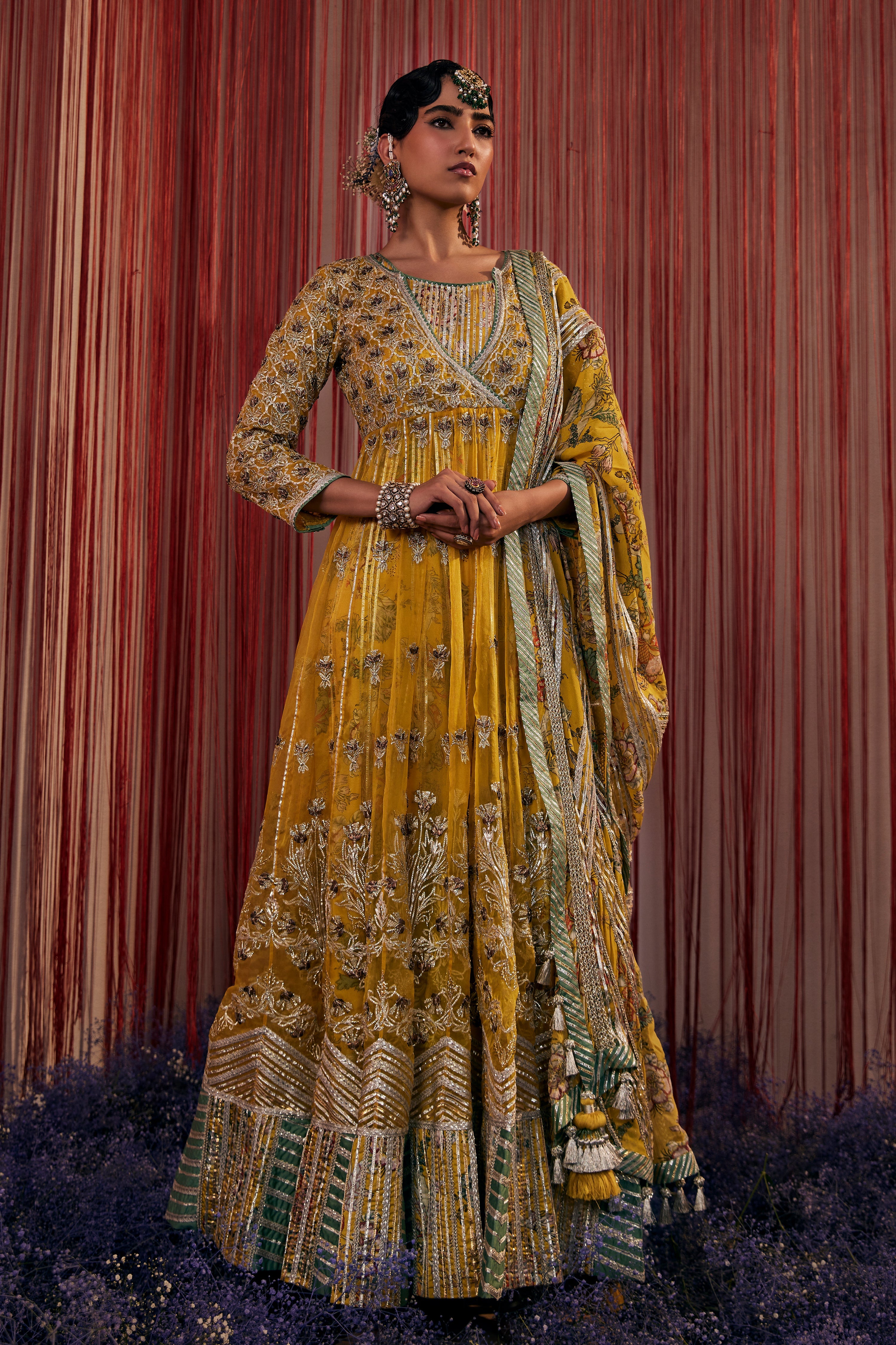 Noor Keyhole Kaleedar With Slip And Dupatta