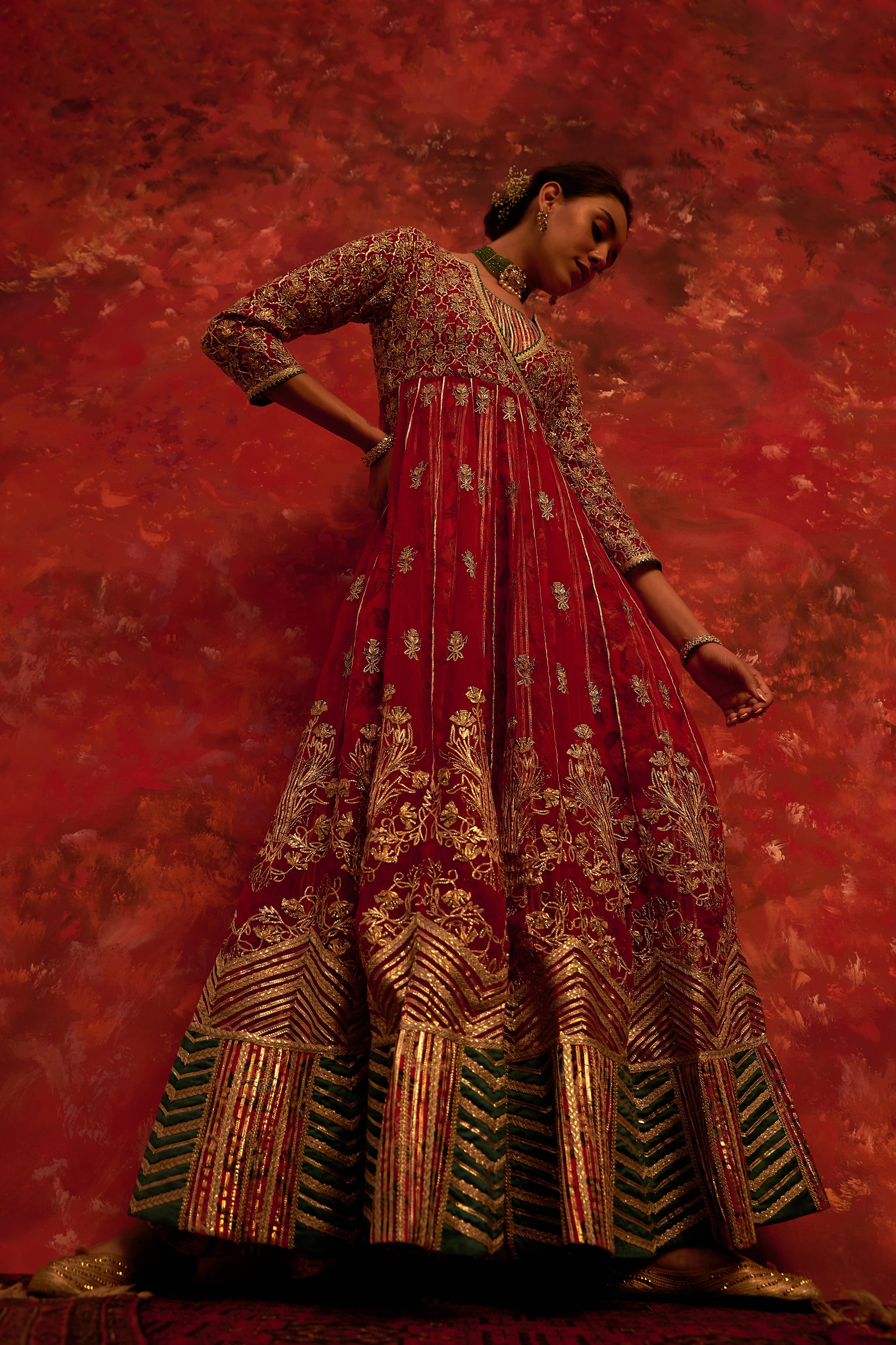 Noor Keyhole Kaleedar With Slip And Dupatta