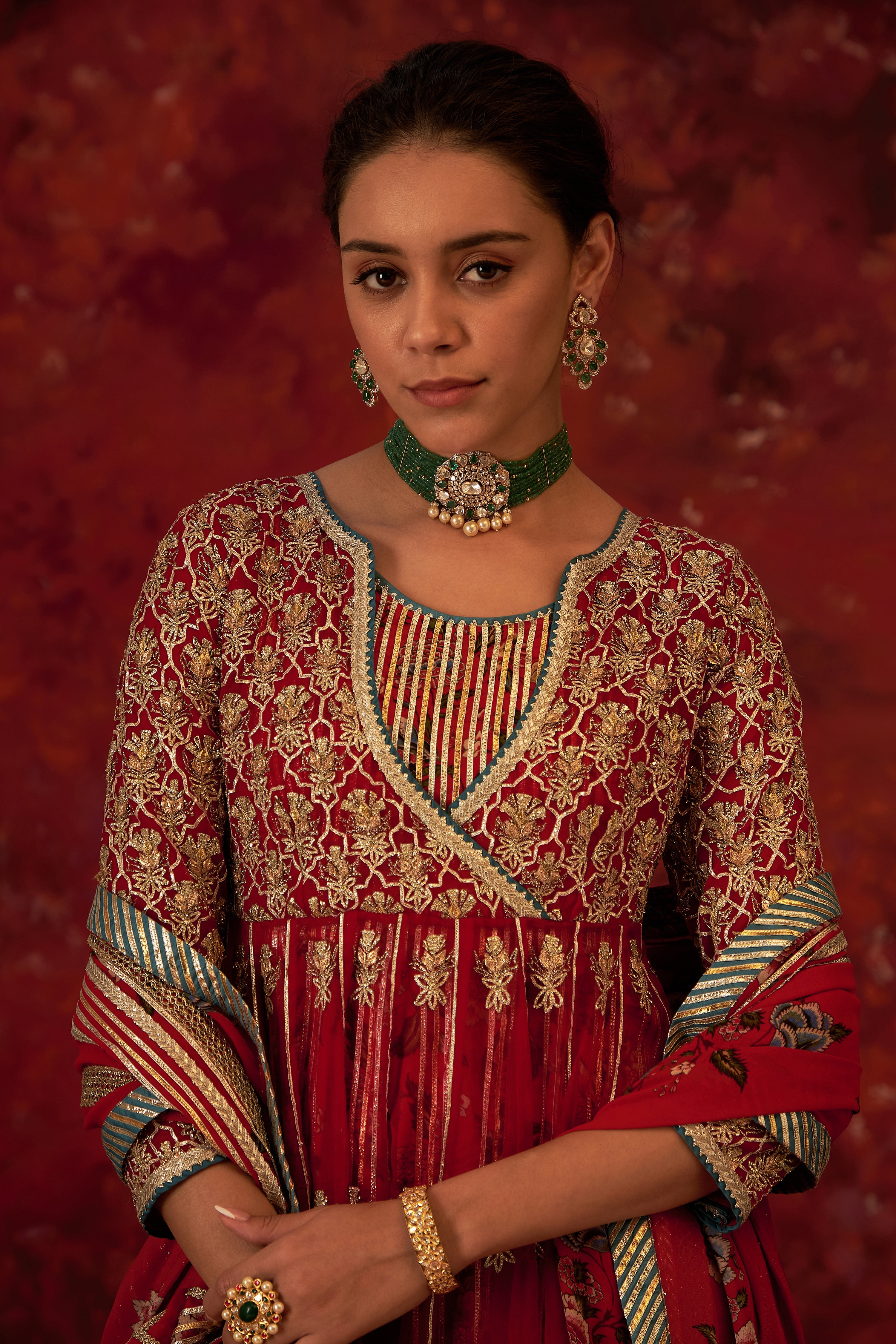 Noor Keyhole Kaleedar With Slip And Dupatta