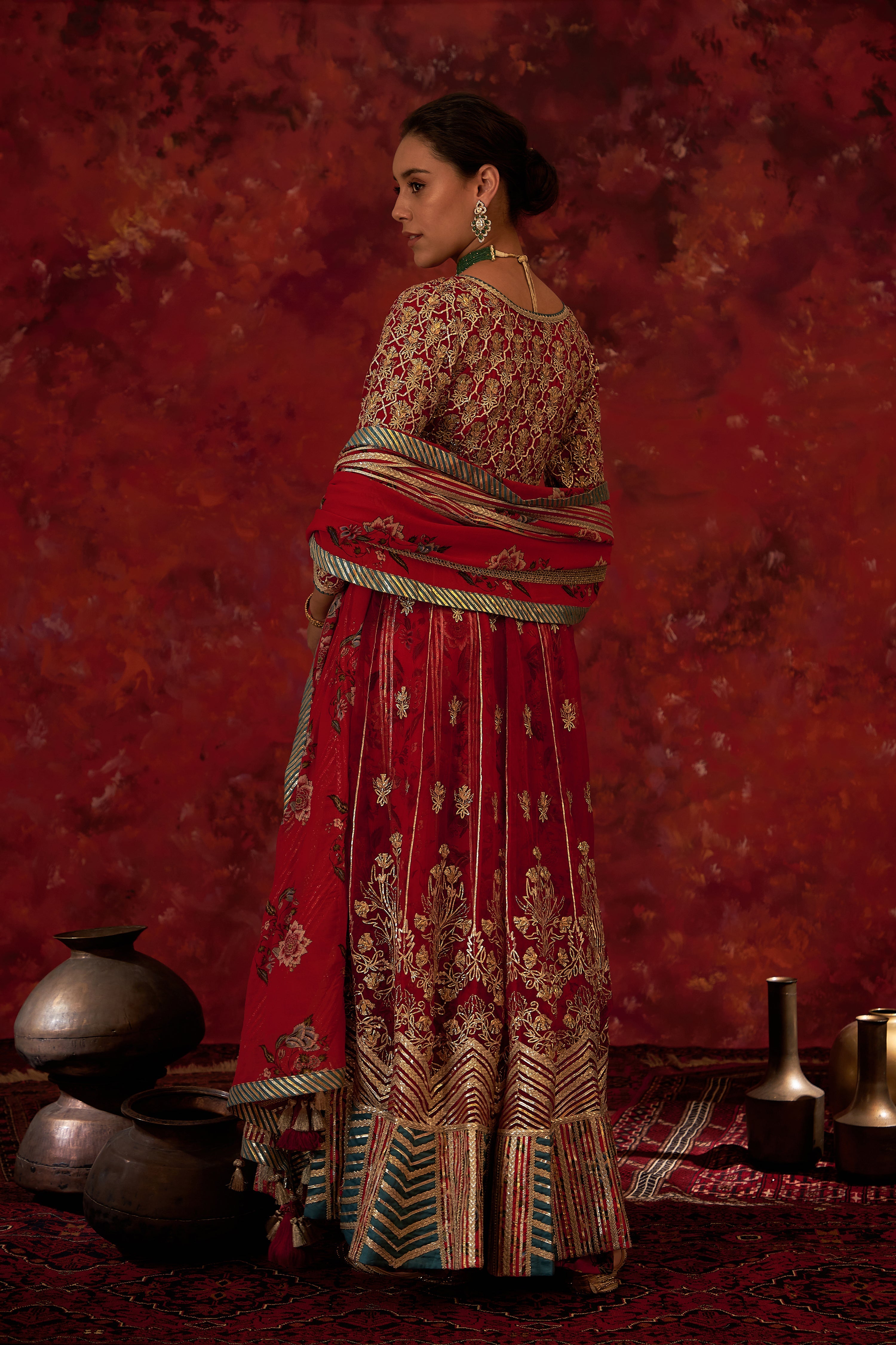 Noor Keyhole Kaleedar With Slip And Dupatta