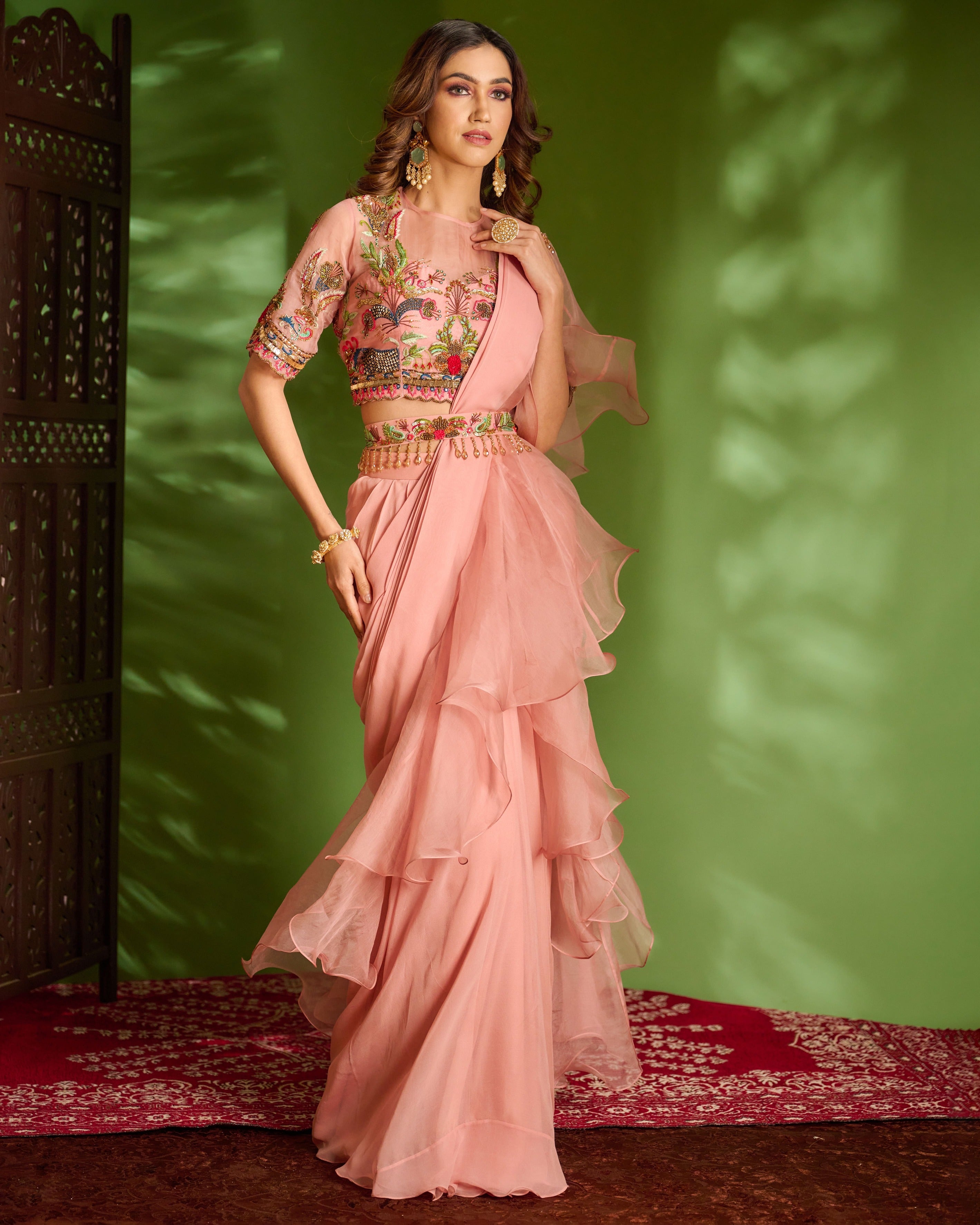 Onion Pink Saree Set