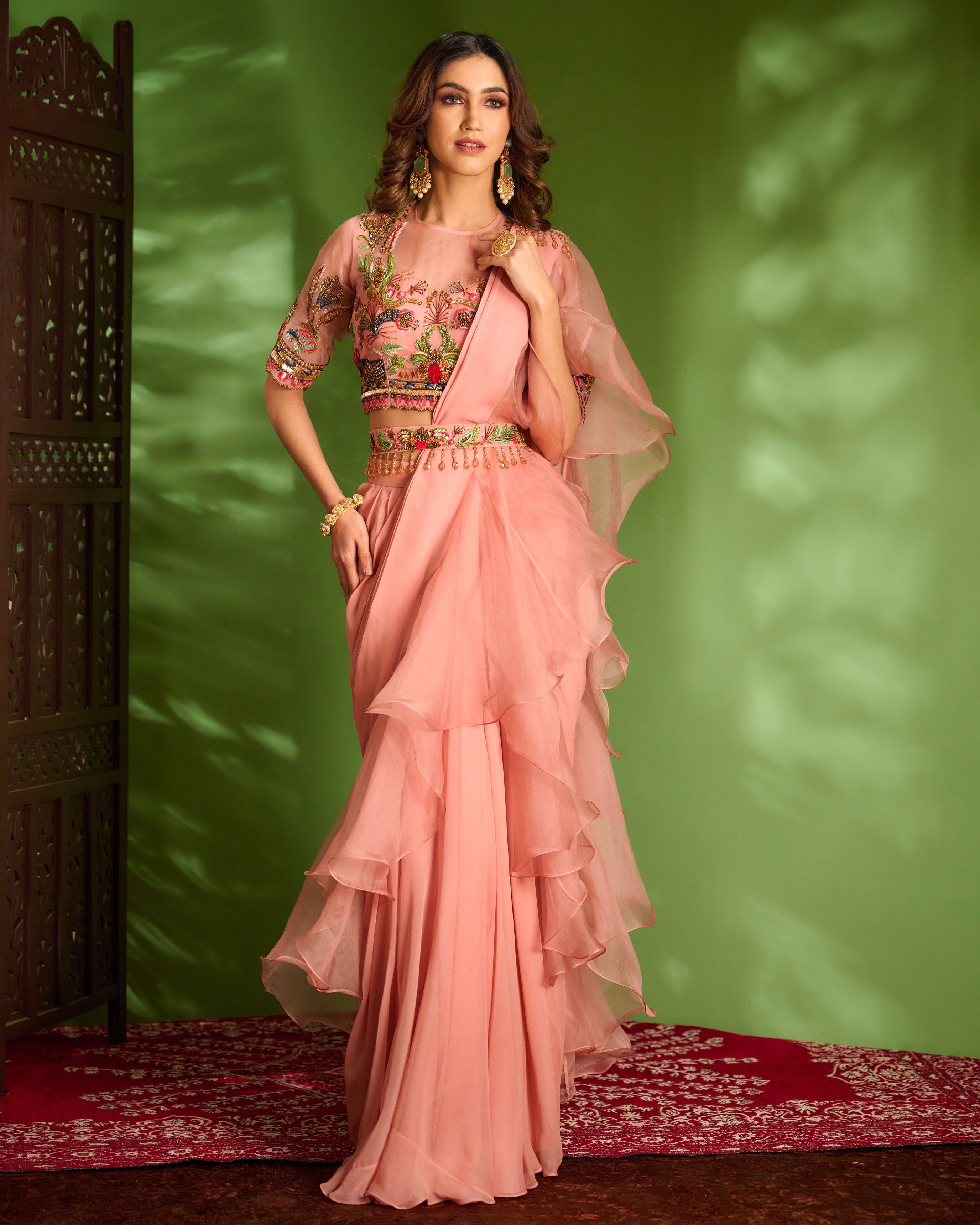 Onion Pink Saree Set