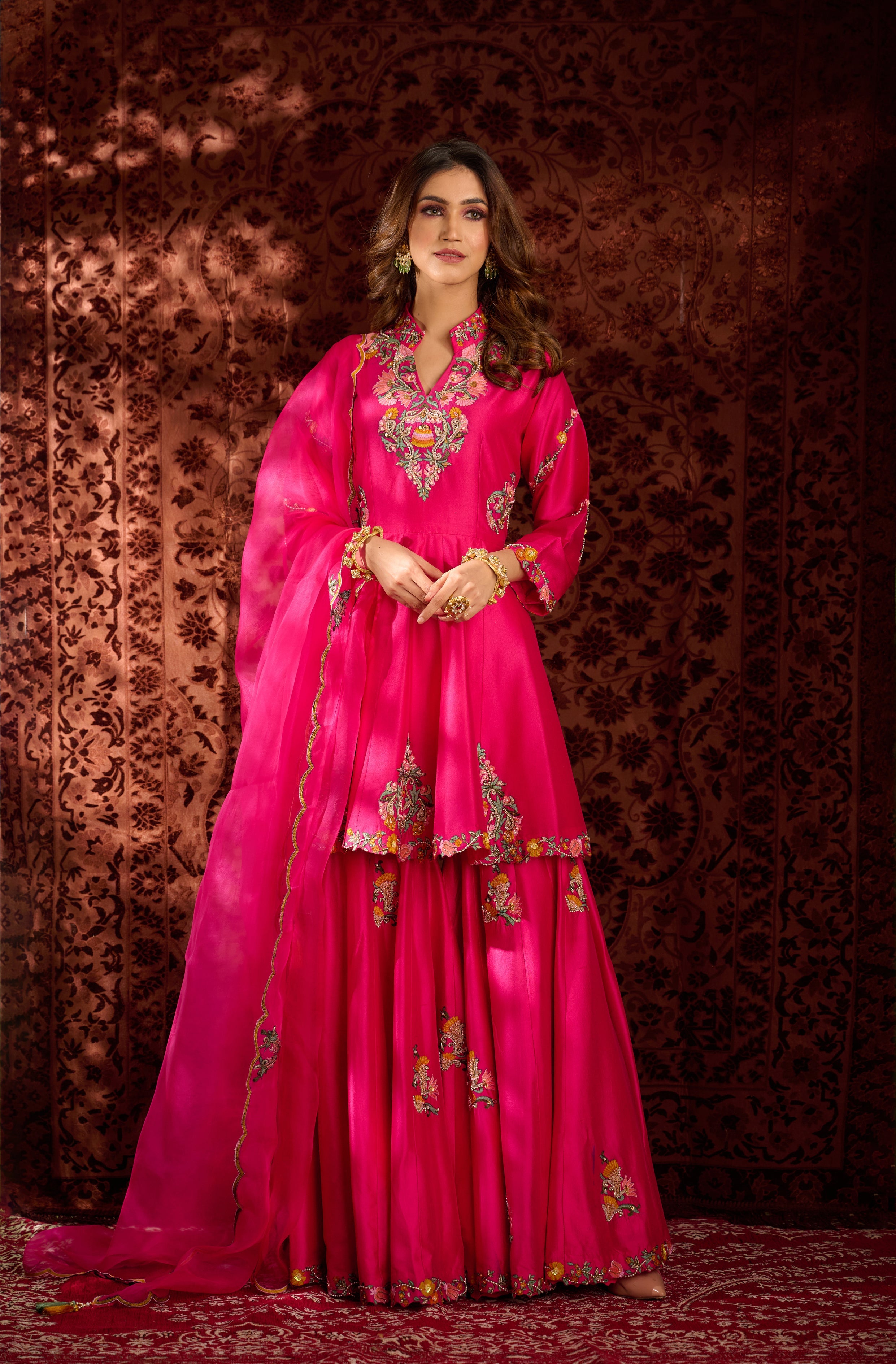 Hot Pink Sharara Set