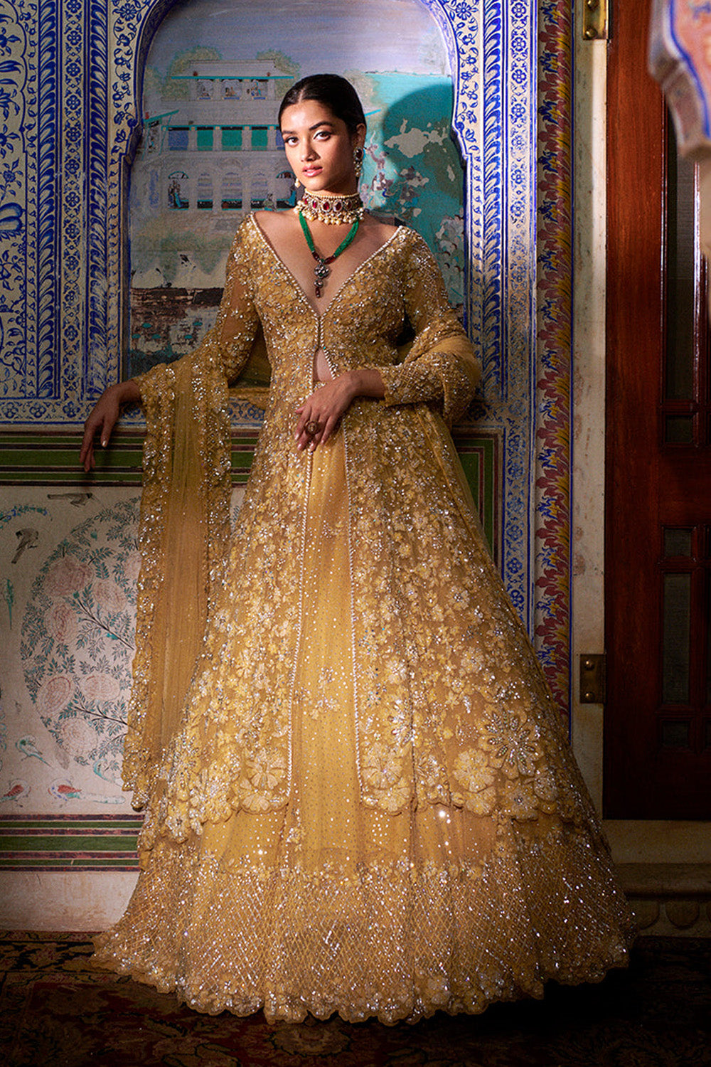 Gold Jacket Lehenga Set