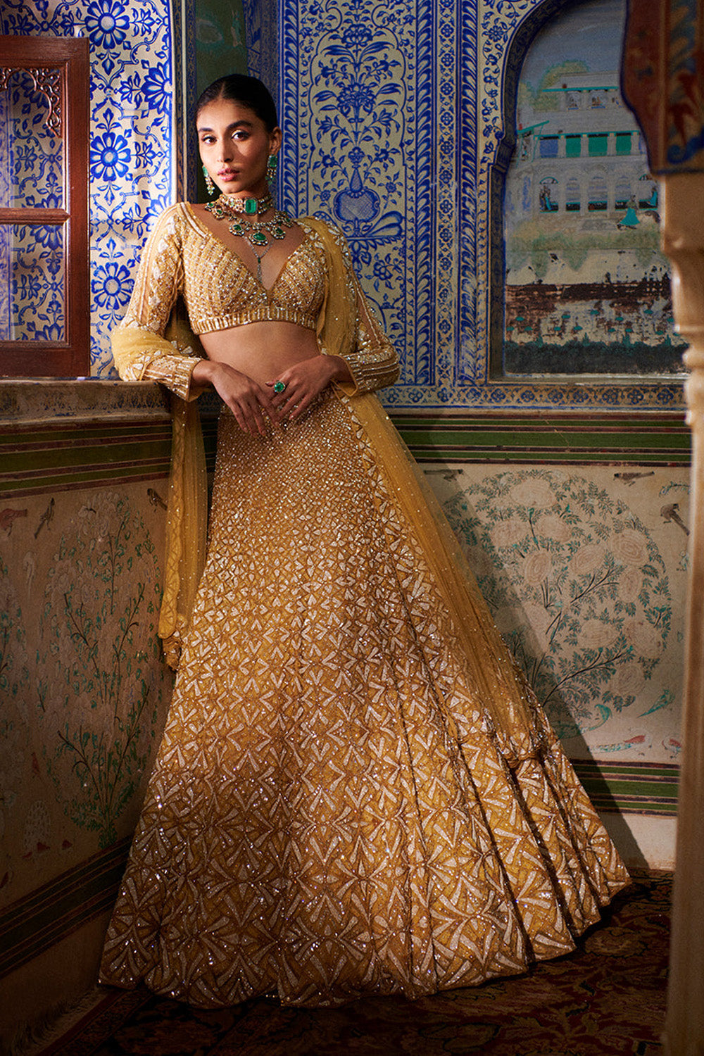 Gold Sequin Lehenga Set