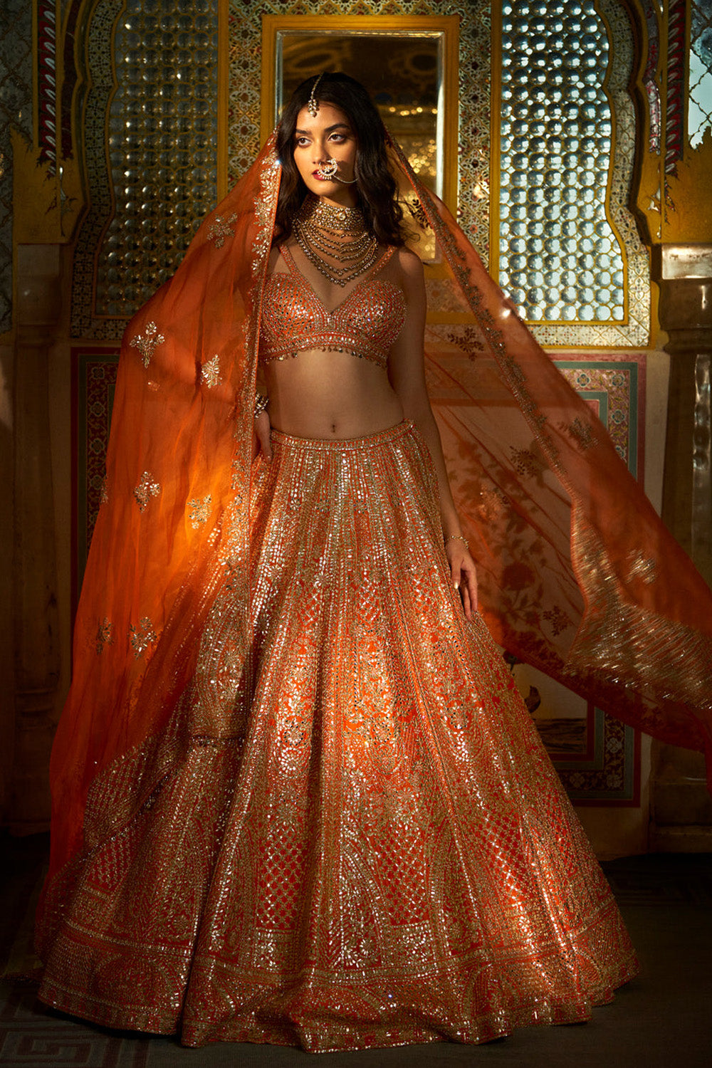 Orange Gota Patti Lehenga Set