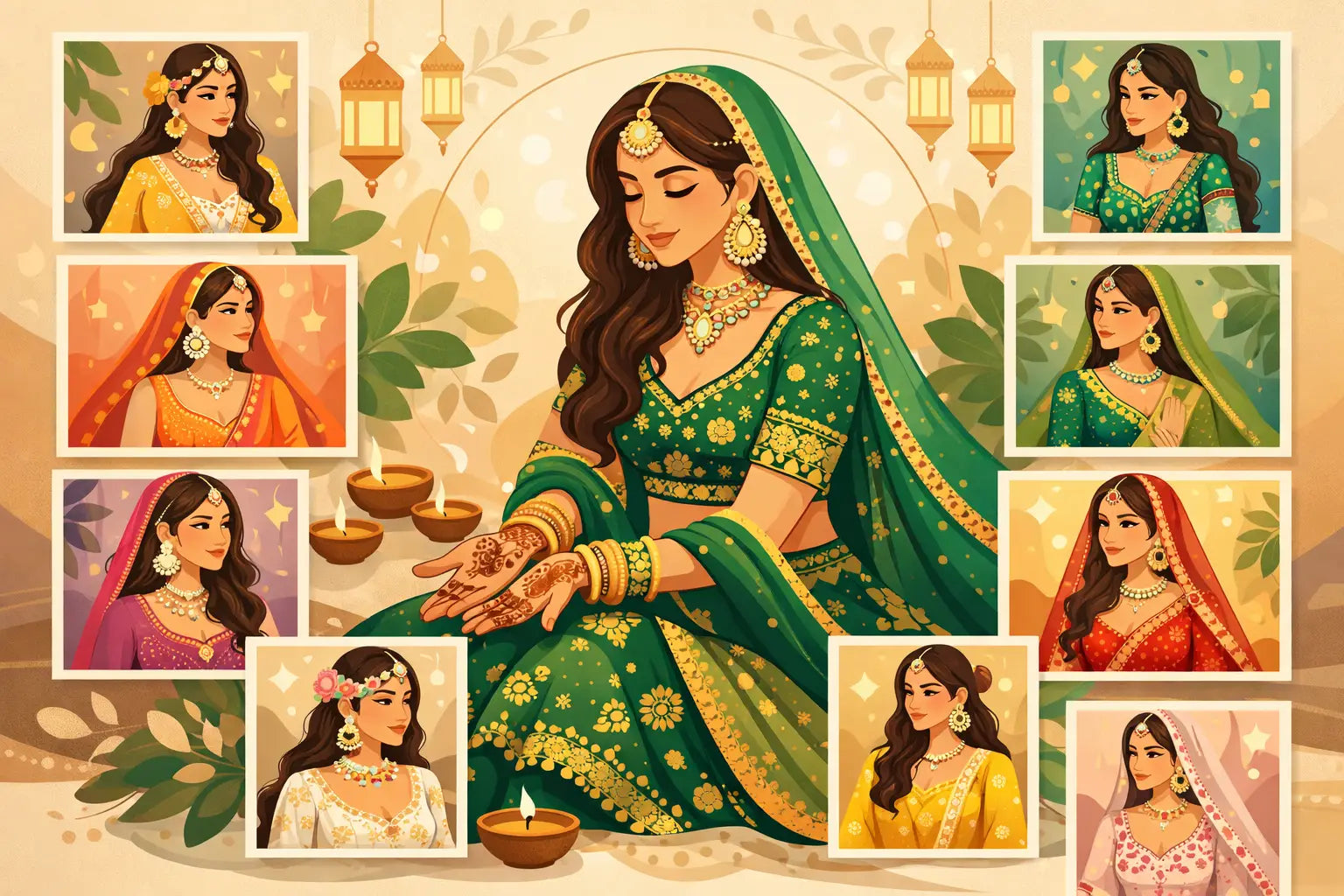 10 Best Outfits for Mehendi Bride