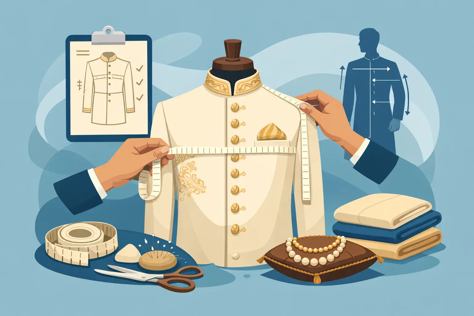 How to Measure Sherwani Size for a Polished Fit