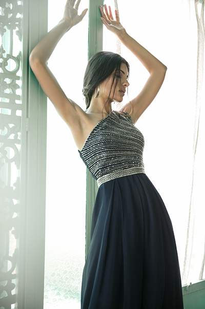 Midnight Blue One Shoulder Jumpsuit