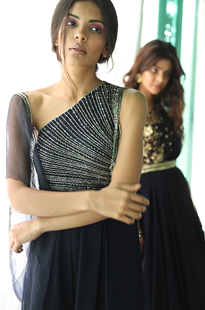 Midnight Blue One Shoulder Jumpsuit