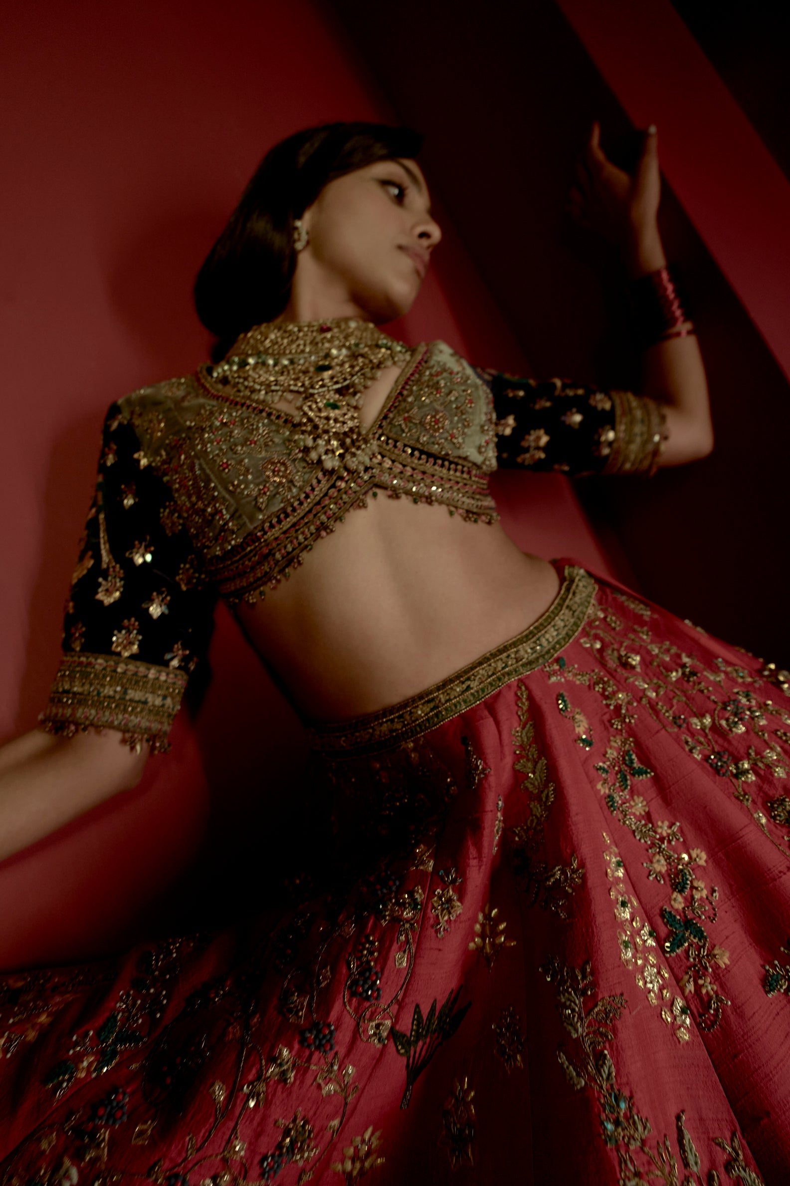 Puritan Grey Raw Silk Tango Lehenga Set