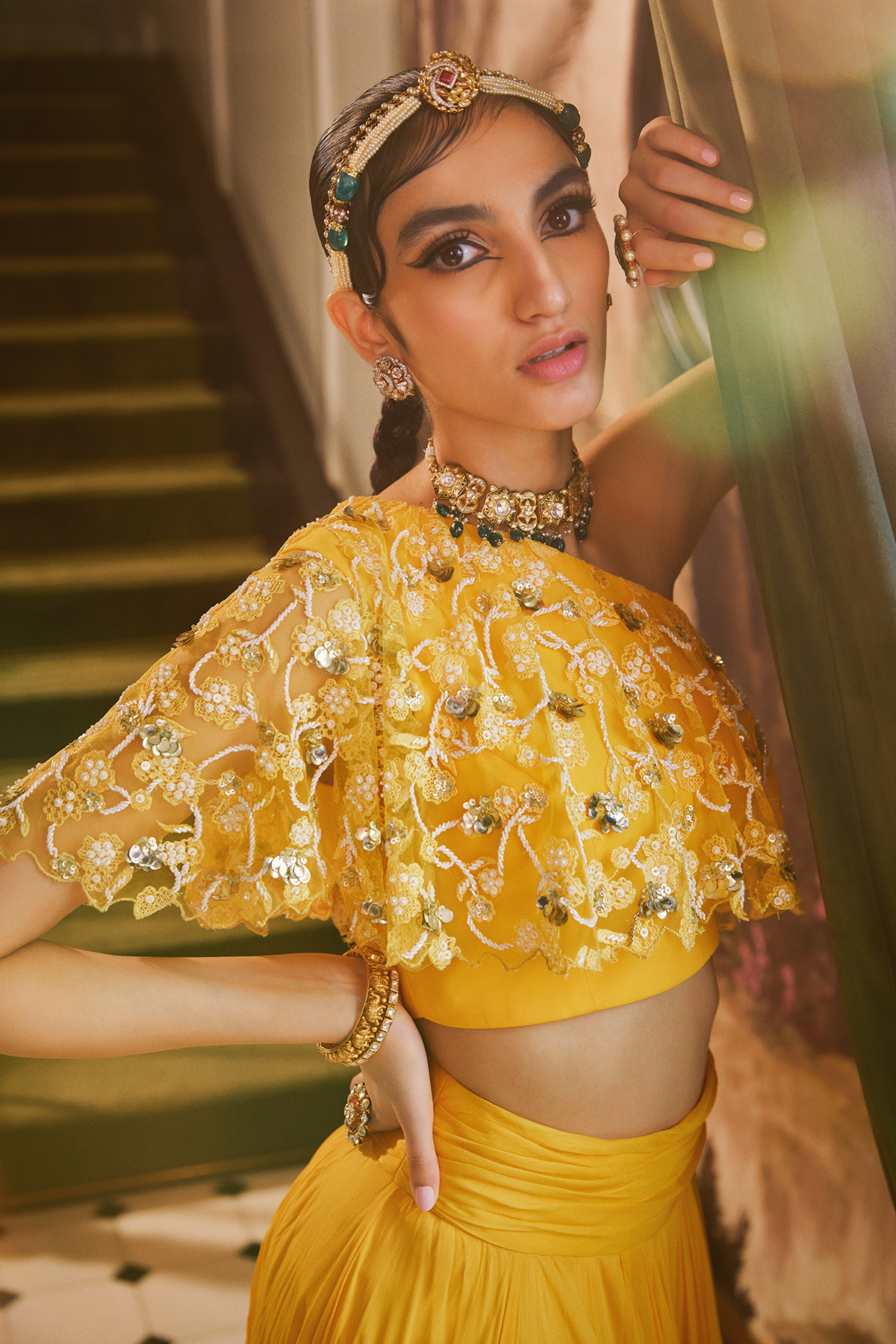 Mango Crop Top And Skirt Set