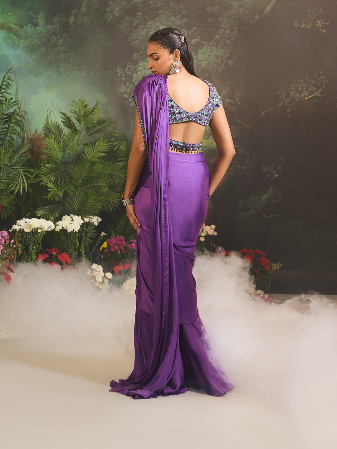 Aurora Saree Set Purple