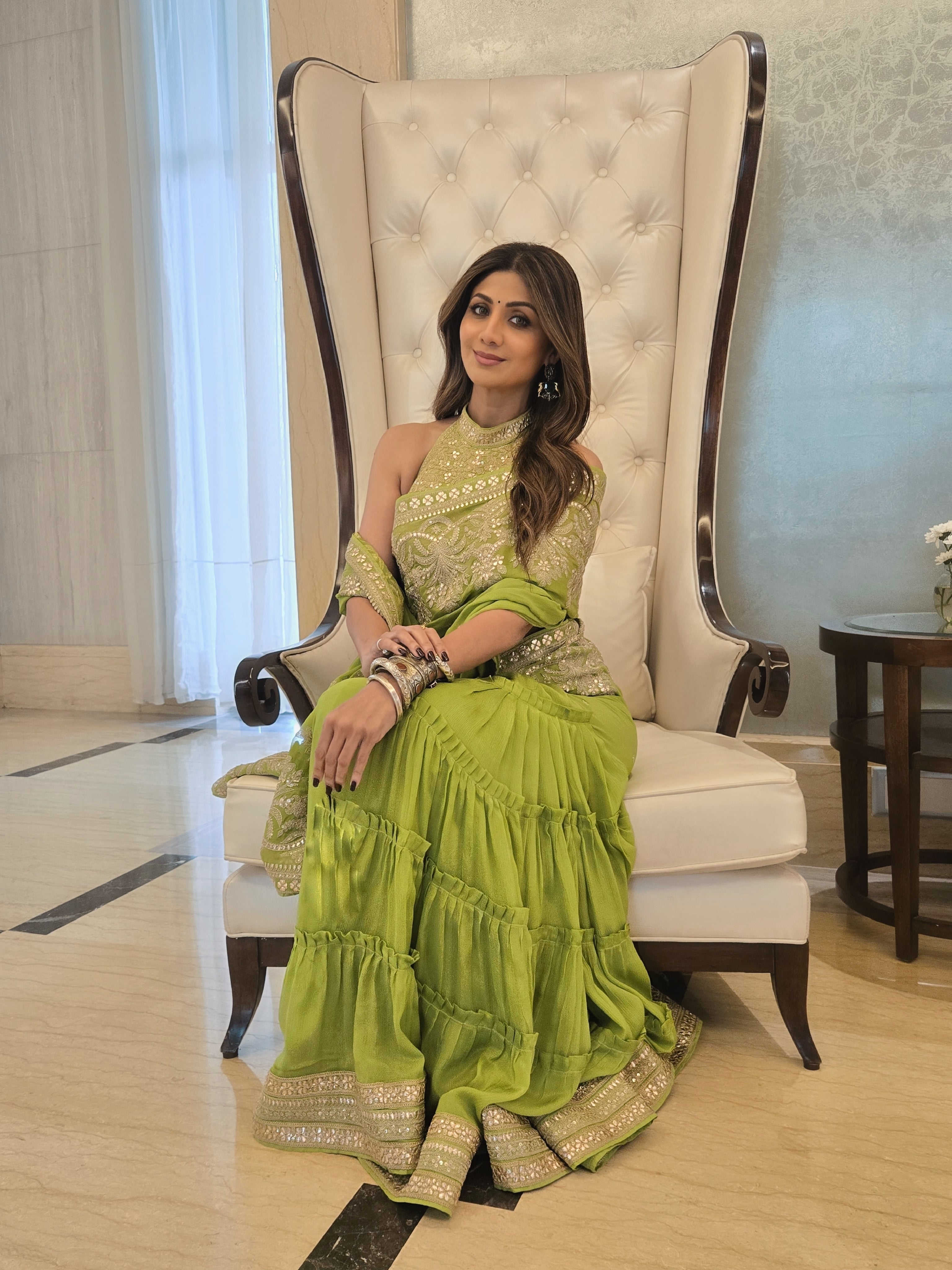 Shilpa Shetty In Naaz Saree Set