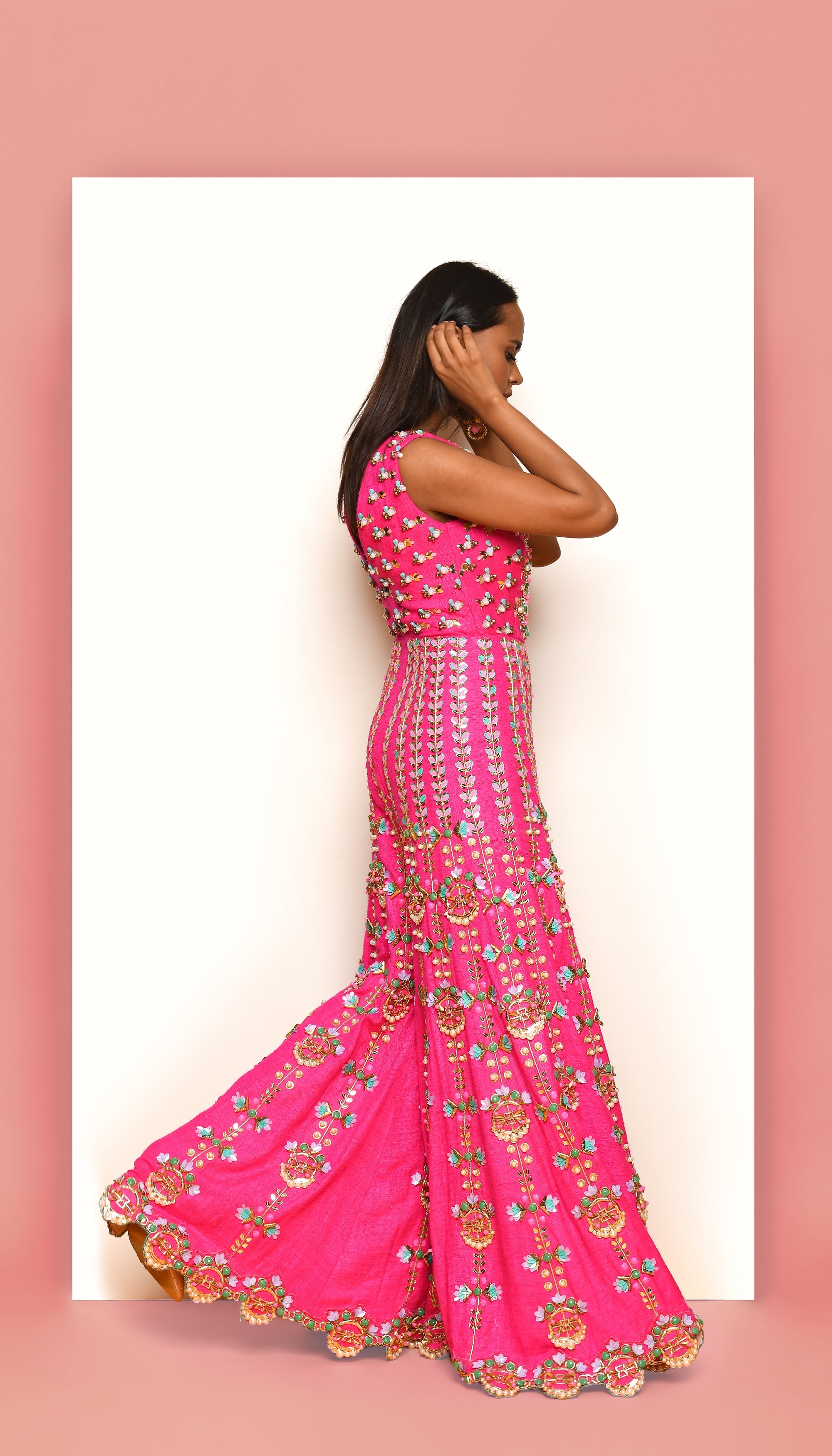 Bhumi Pednekar - Hot Pink Embellished Jumpsuit