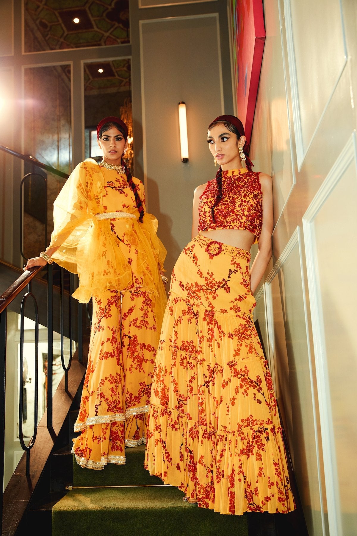 Mango Short Kurta And Sharara With Ruffled Dupatta Set