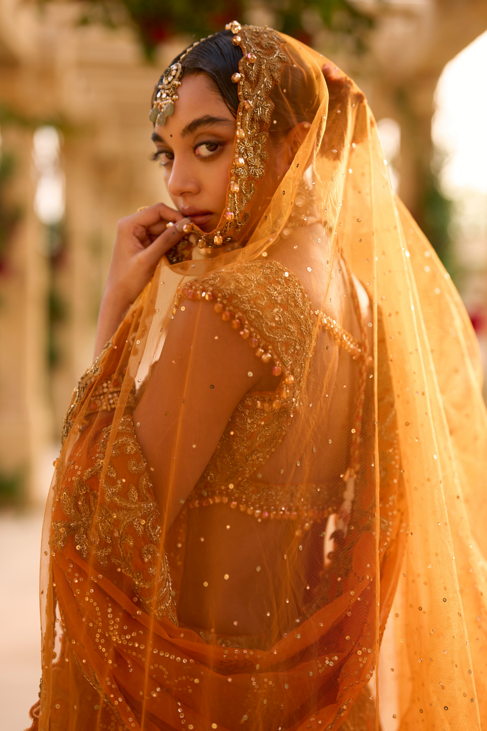 Rust Zardosi Lehenga Set