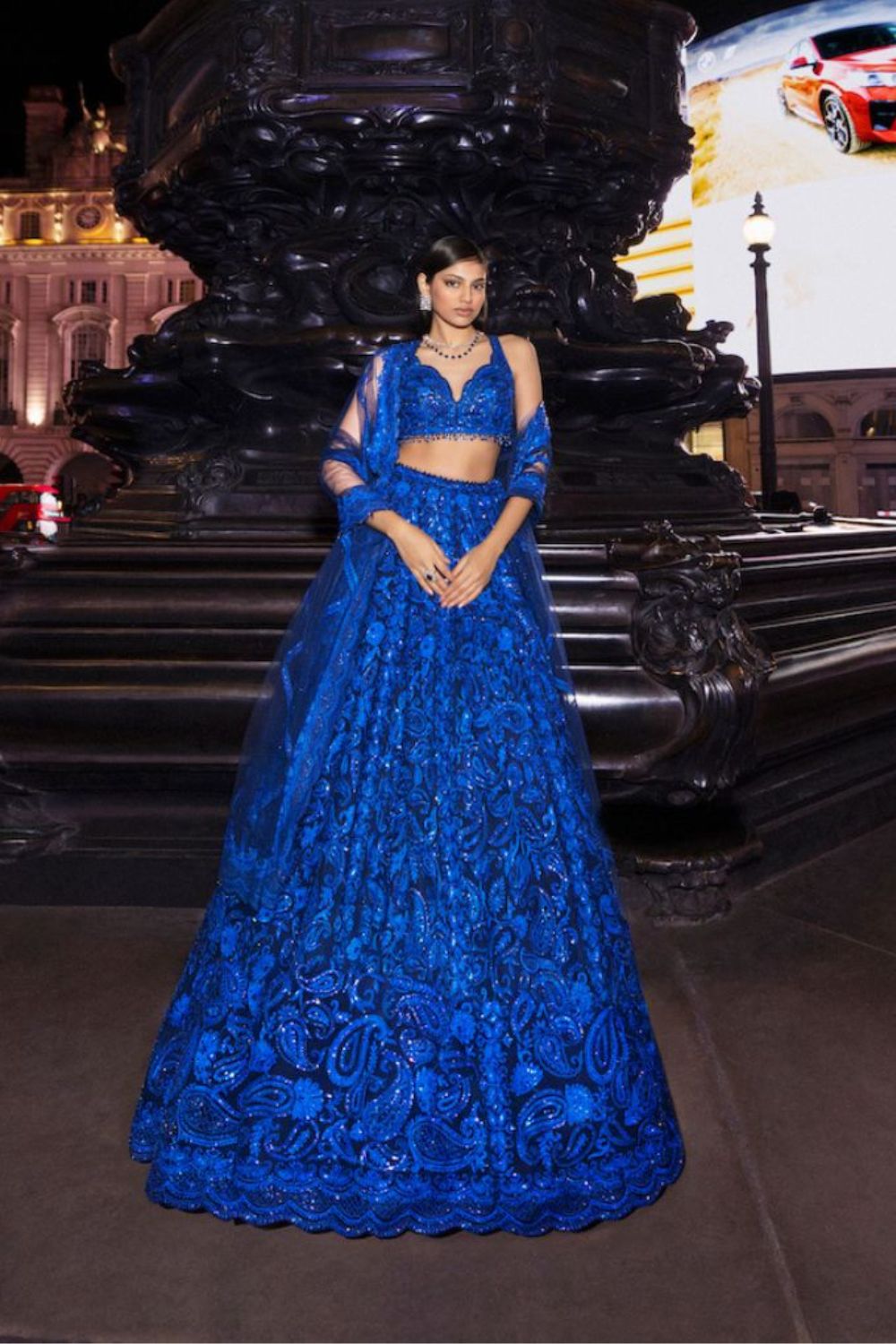 Alaya F In Blue Paisley Lehenga Set