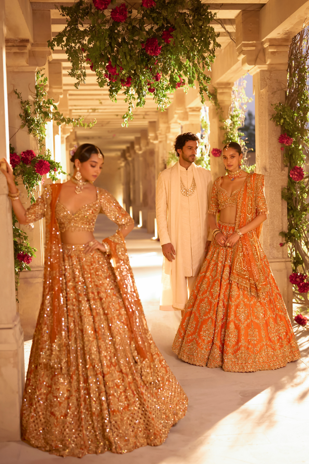 Rust Zardosi Cut Work Lehenga Set