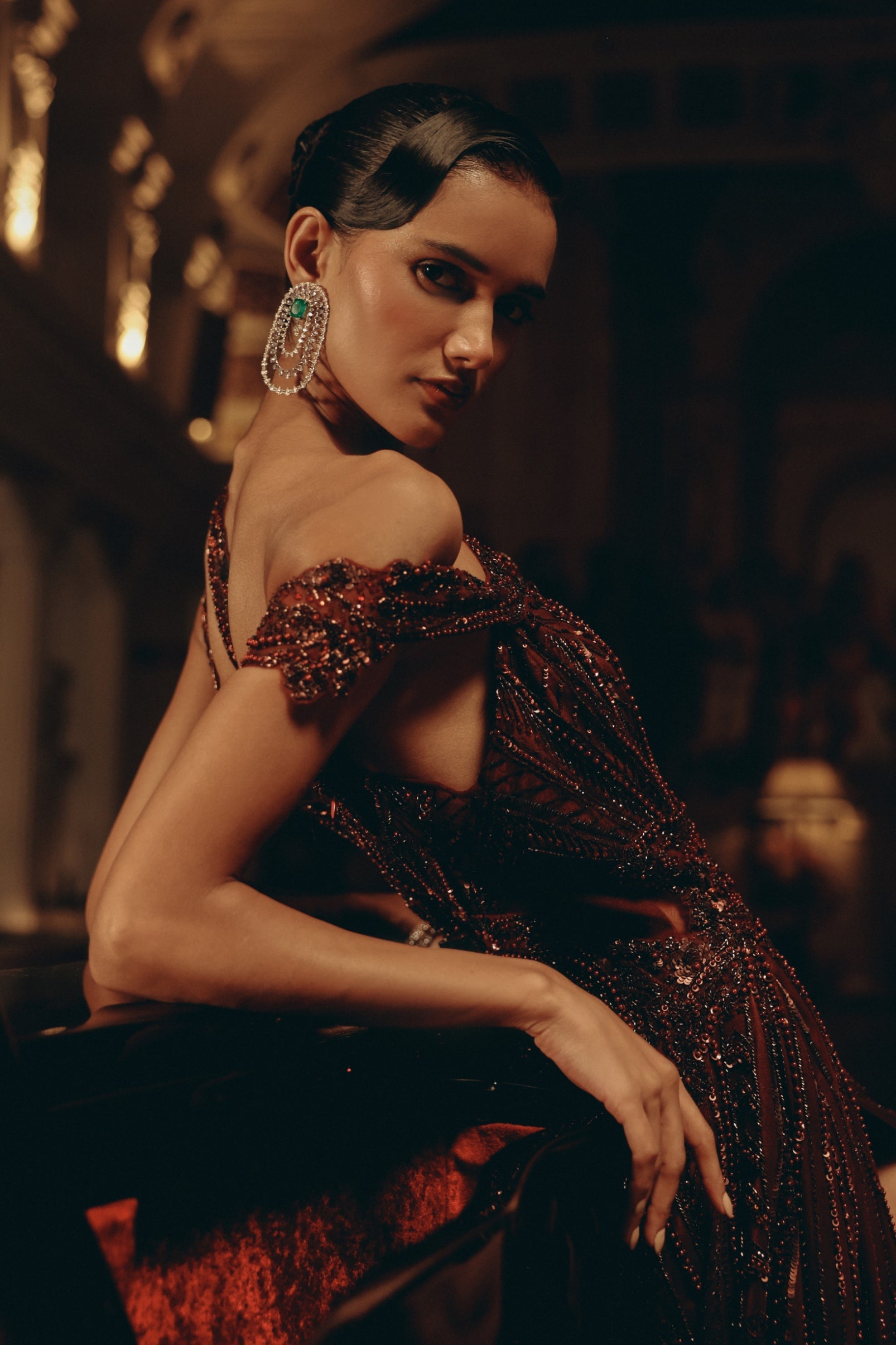 Crimson Eclipse Gown