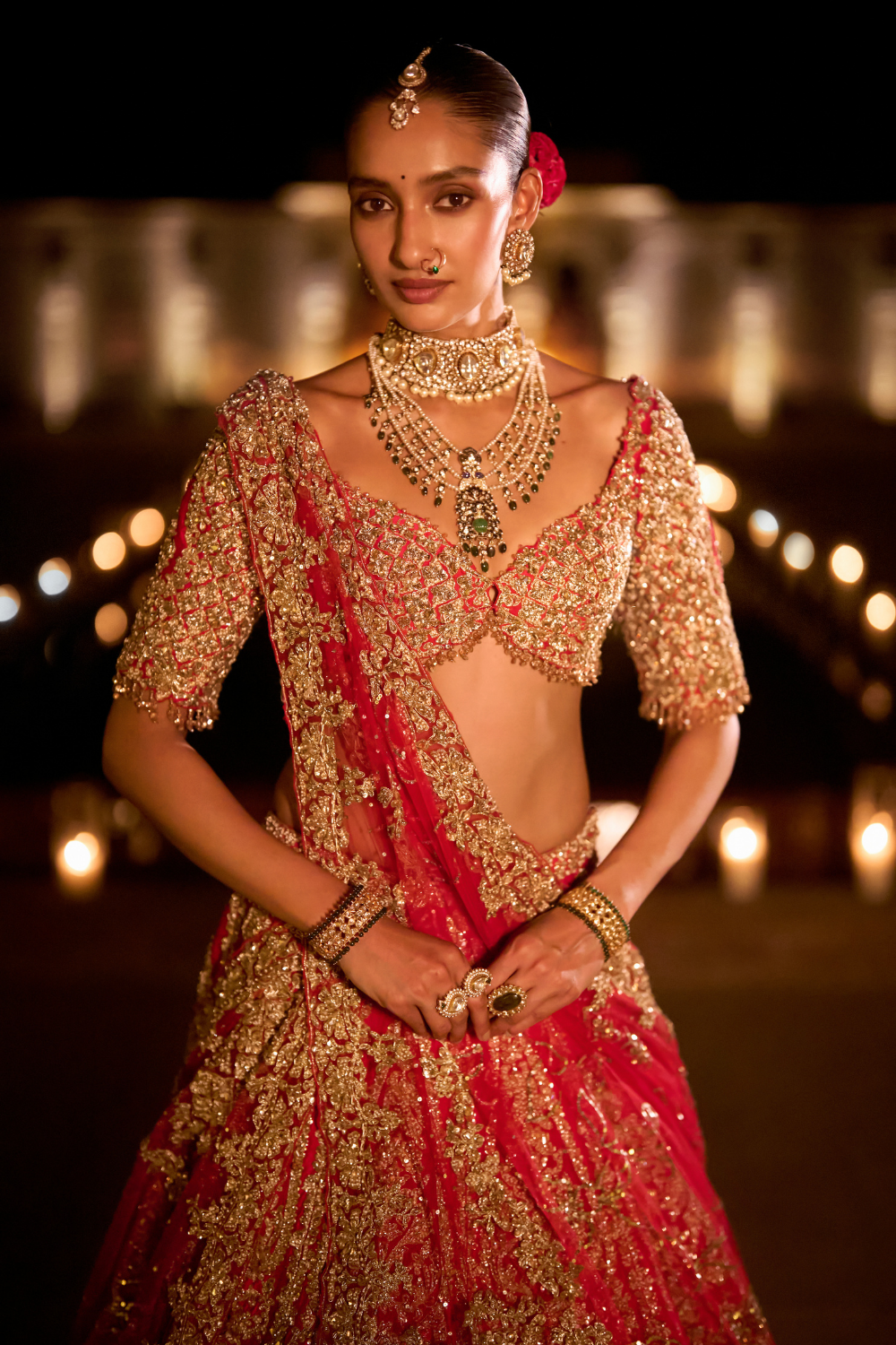 Red Zardosi Lehenga Set