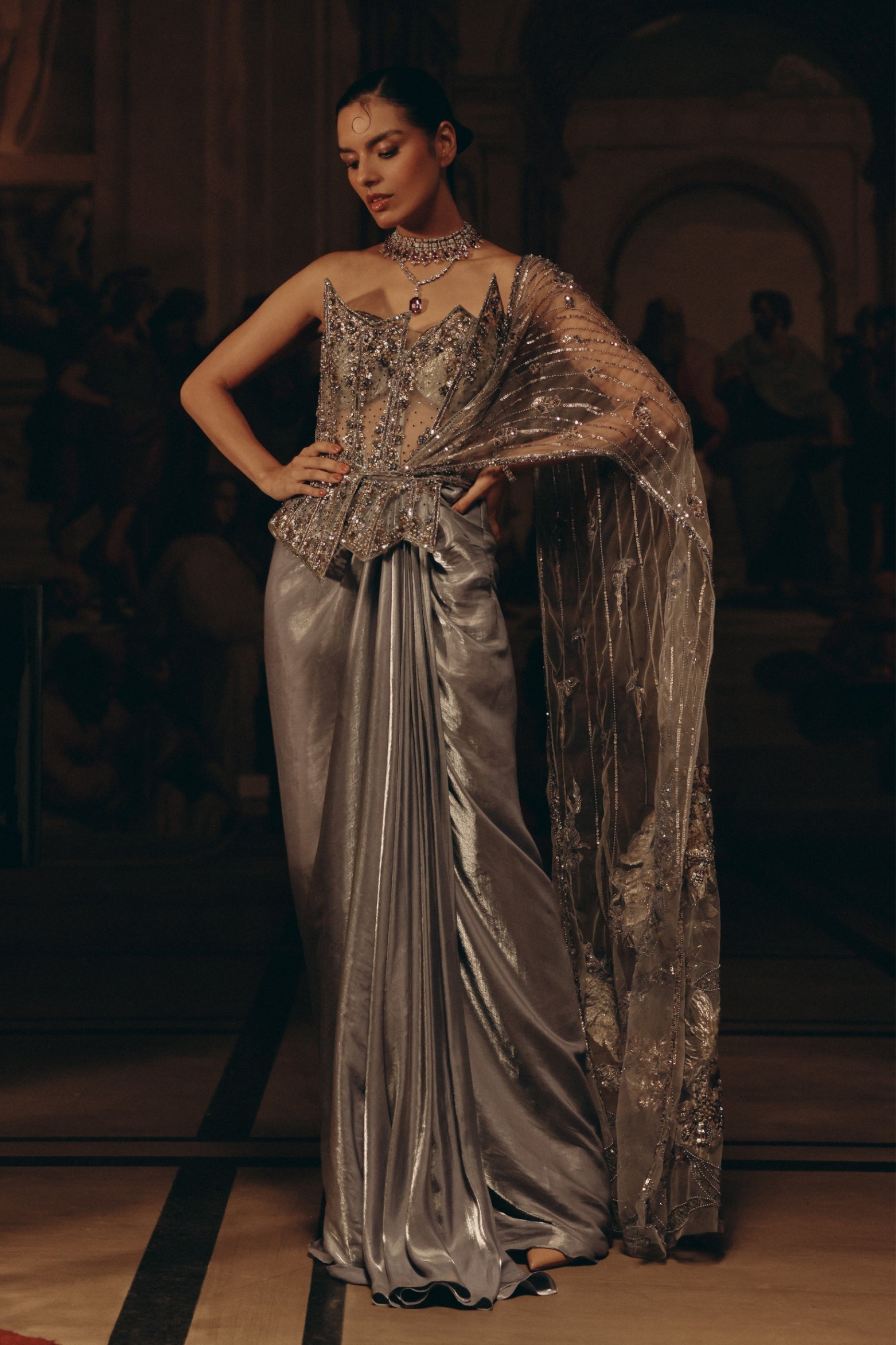 Moonlit Drape Saree