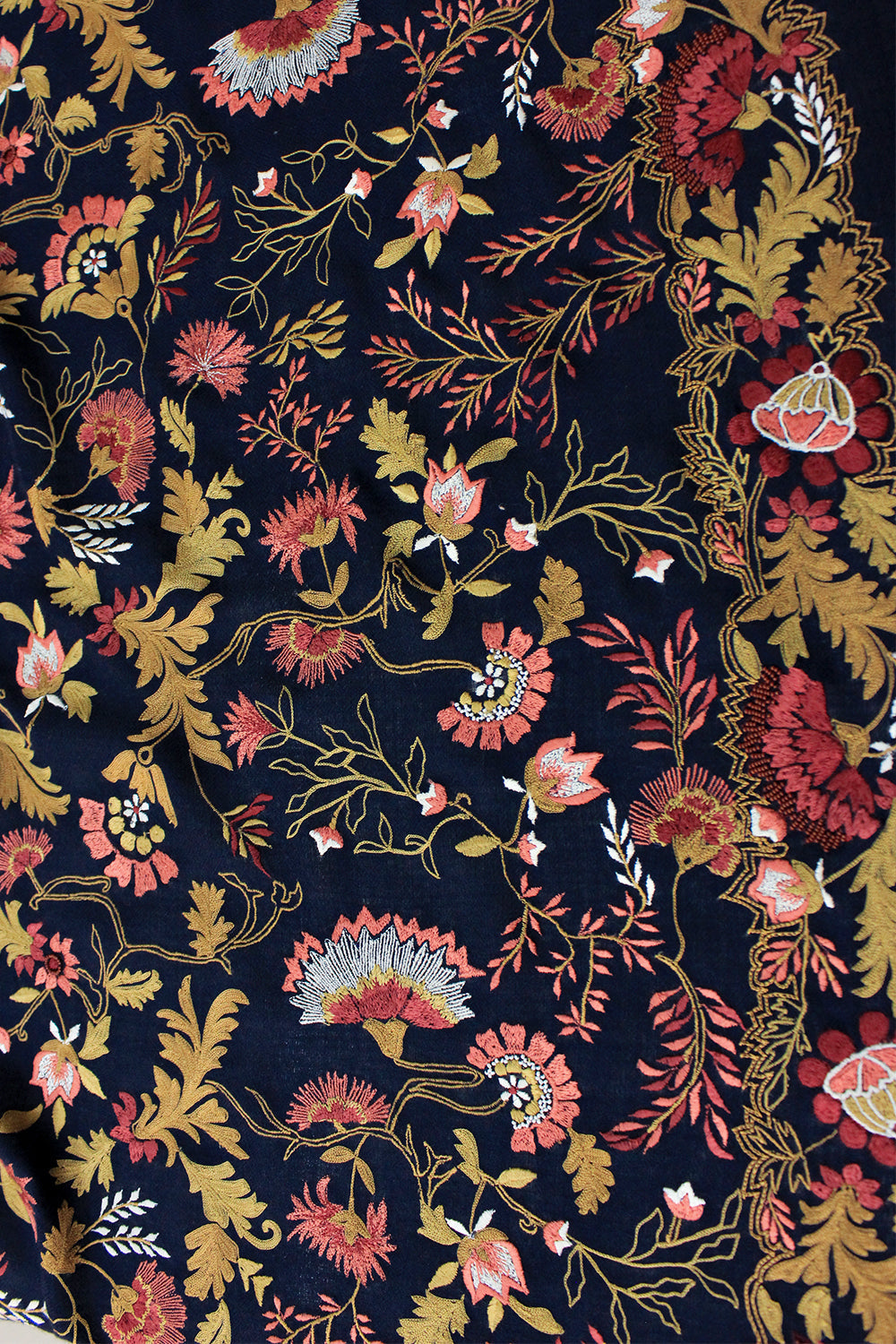 Floral Orchestra | Embroidered Pure Cashmere Shawl
