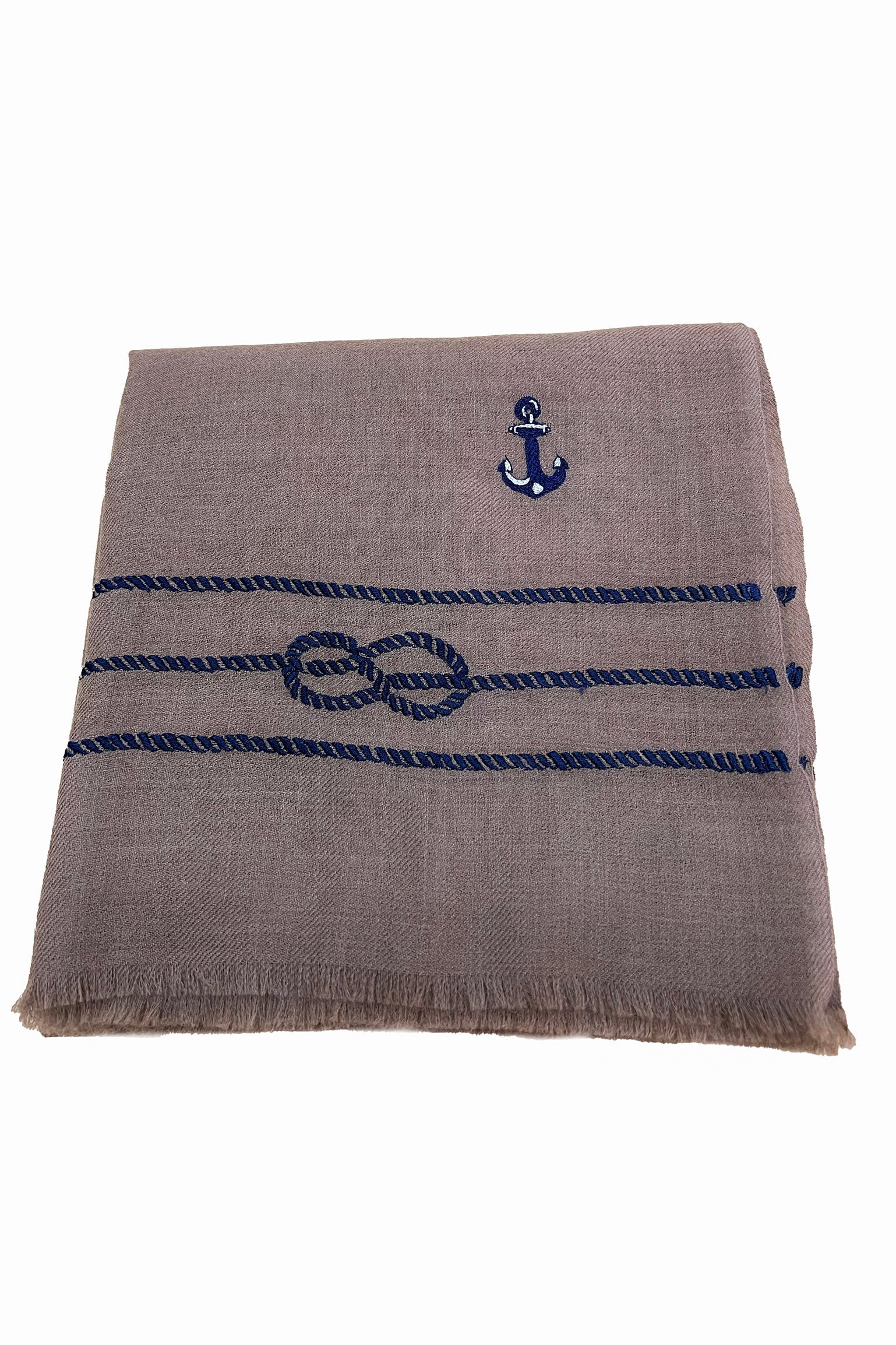 The Skipper | Embroidered Fine Wool Silk Stole