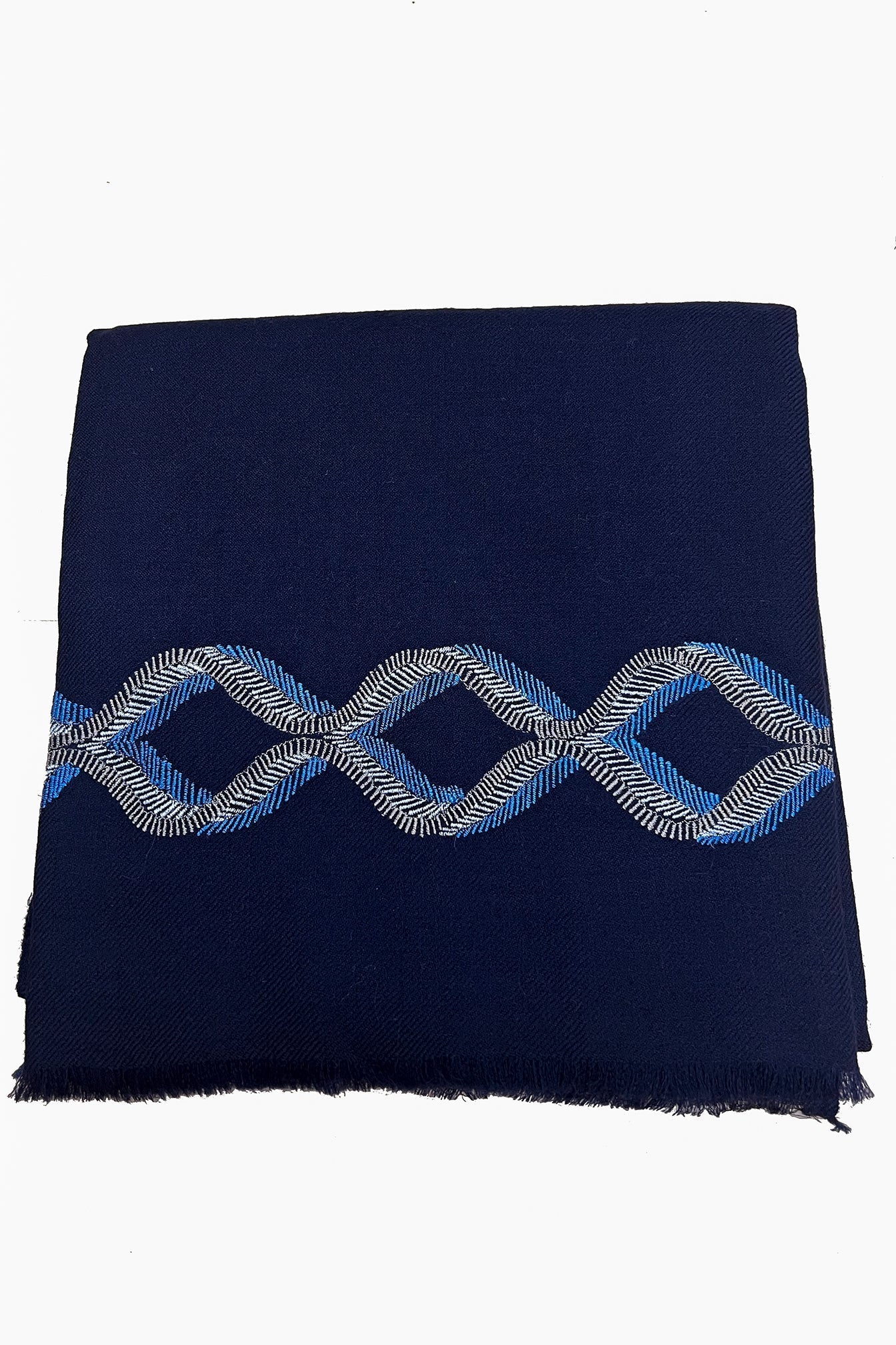 The Statesman | Embroidered Fine Wool Silk Stole