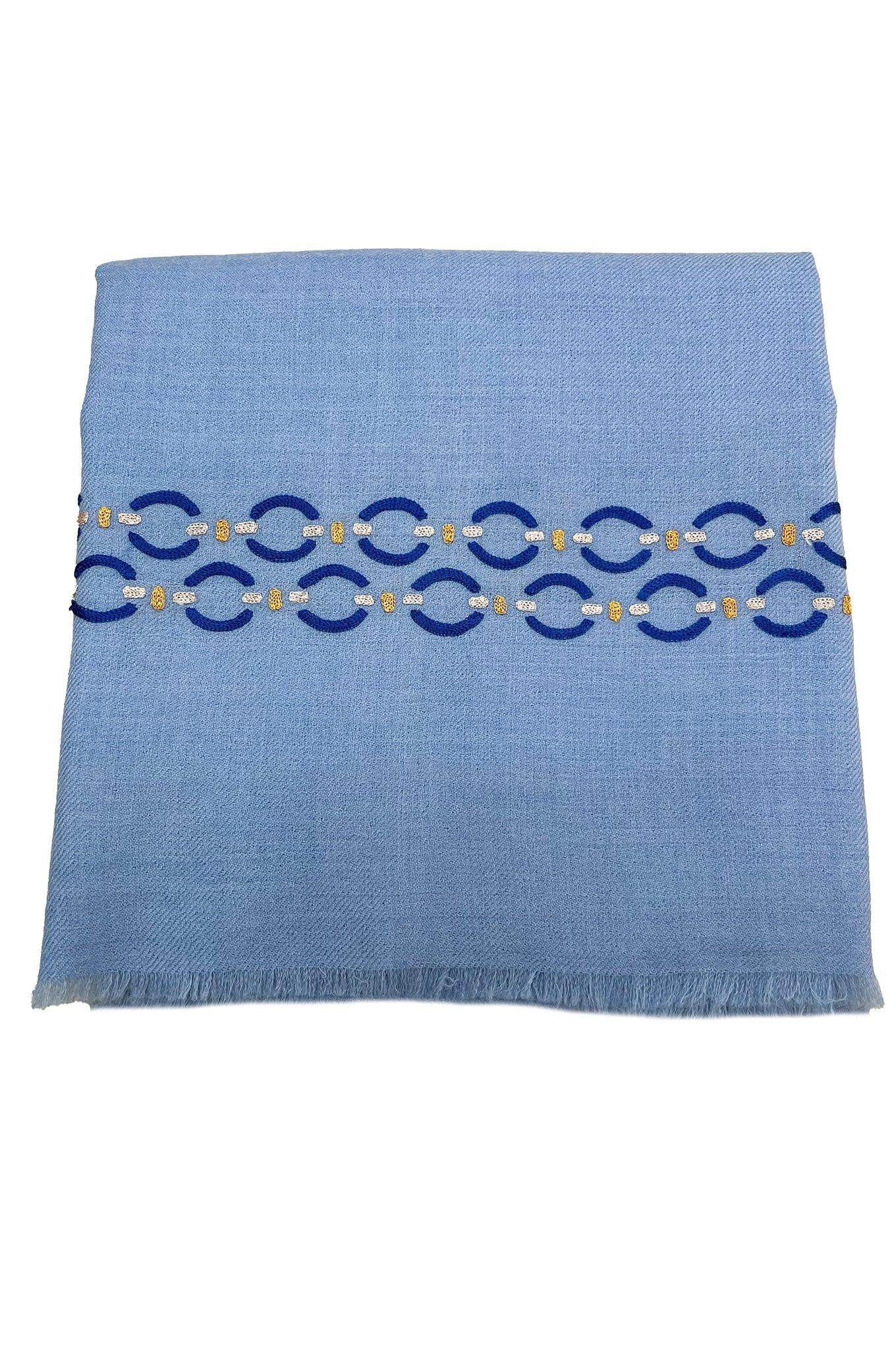 The Linkedin | Embroidered Fine Wool Silk Stole