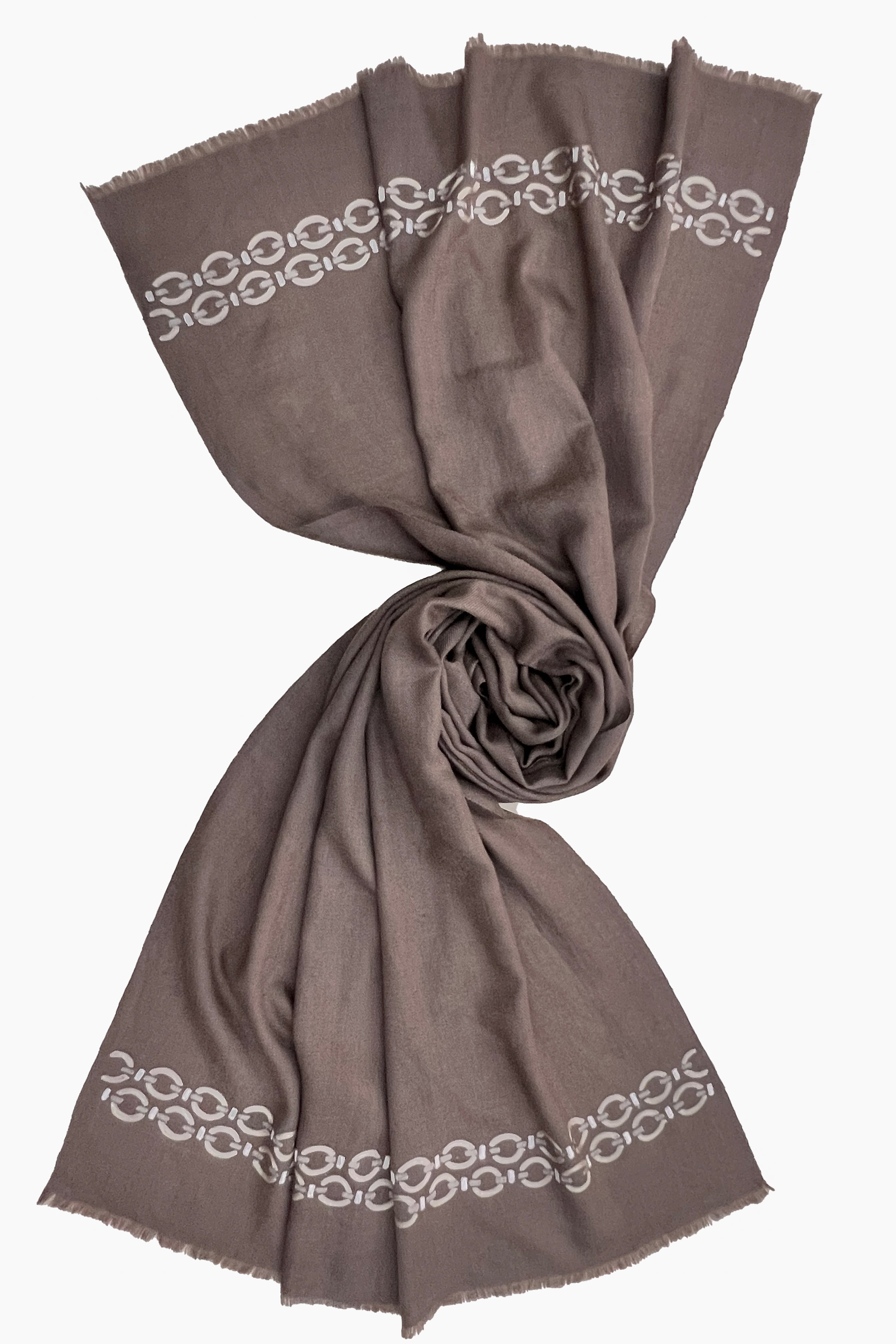 The Linkedin | Embroidered Fine Wool Silk Stole