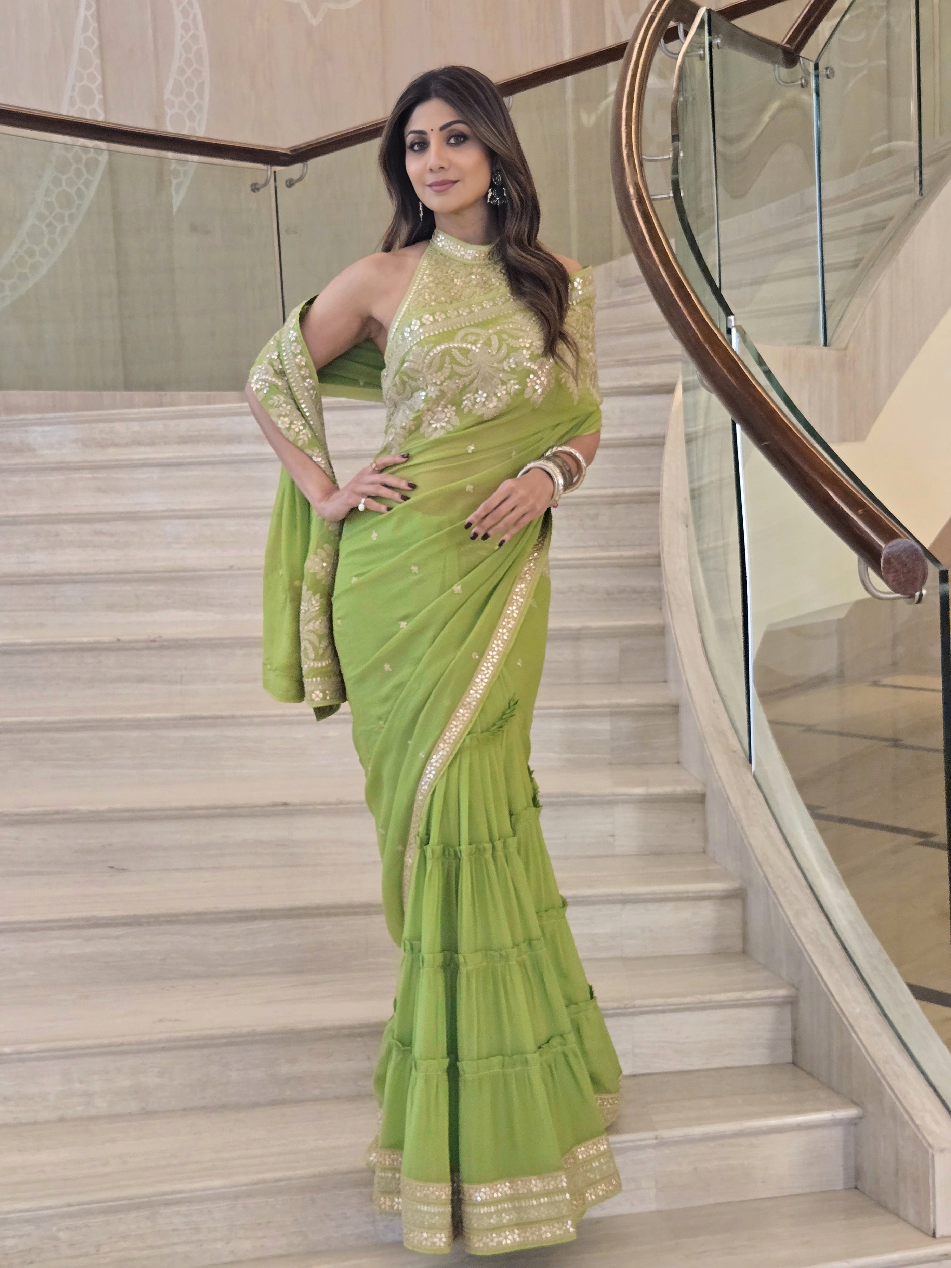 Shilpa Shetty In Naaz Saree Set
