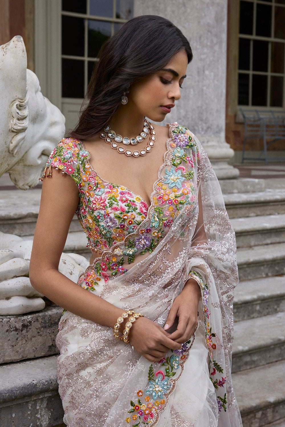 Nude Multi - Coloured Saree