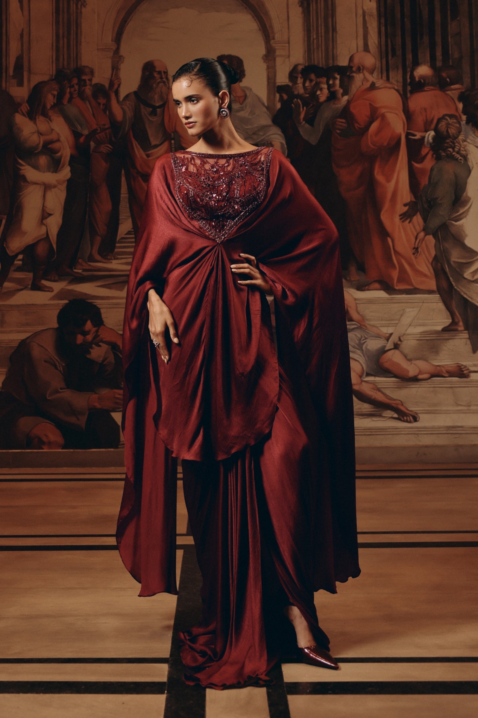 Garnet Draped Kaftaan