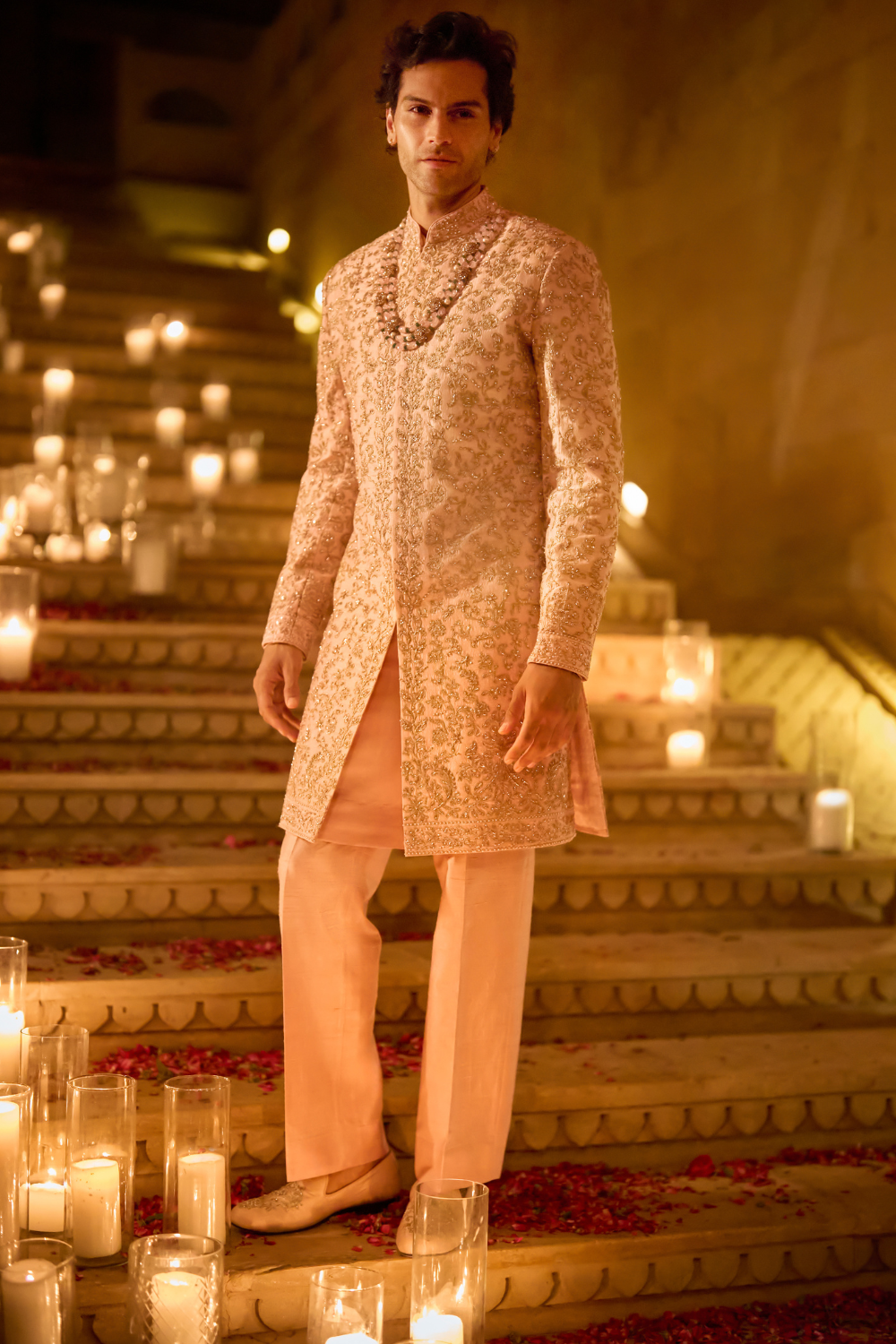 Pink Zardosi Sherwani Set