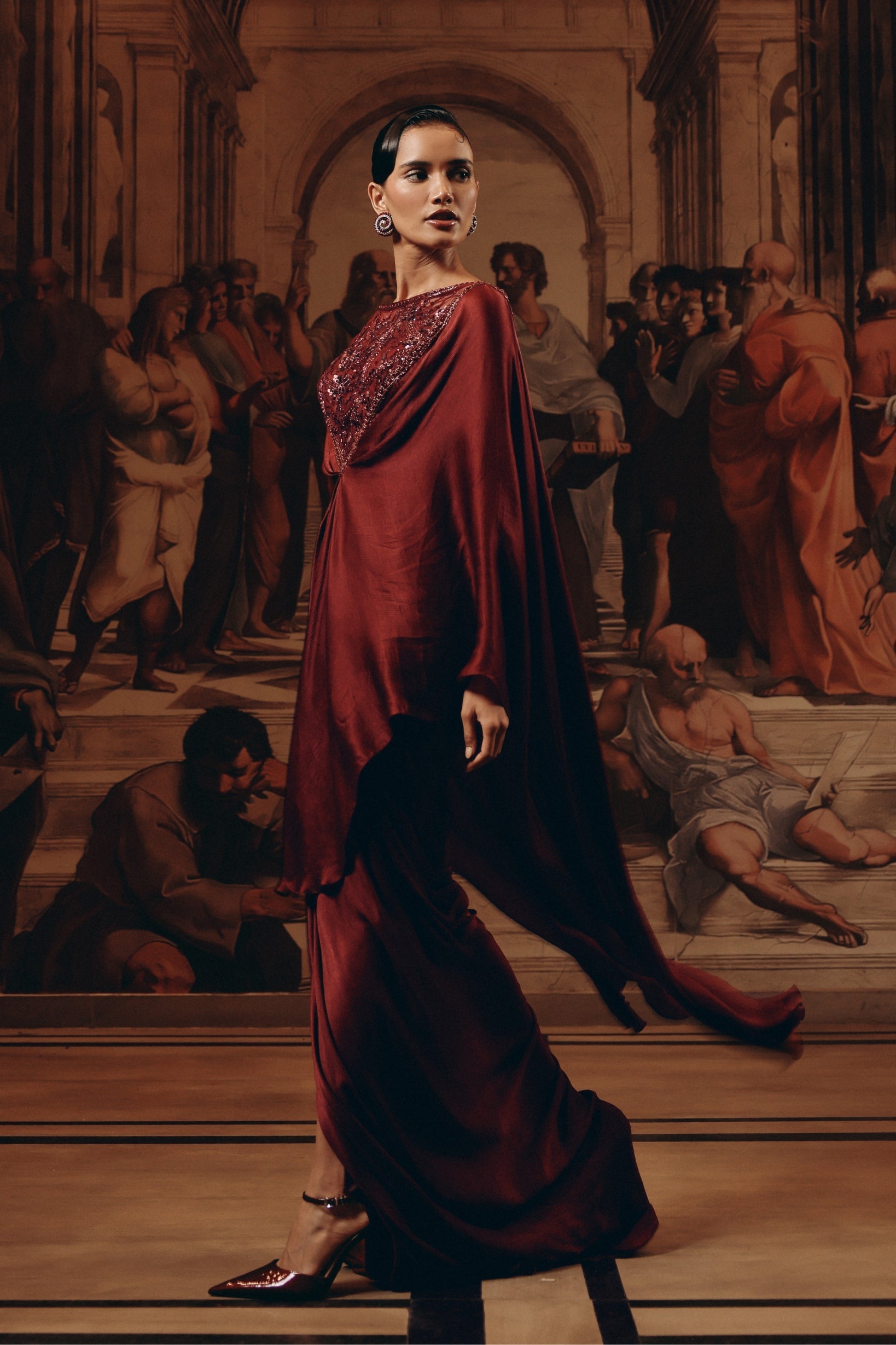 Garnet Draped Kaftaan