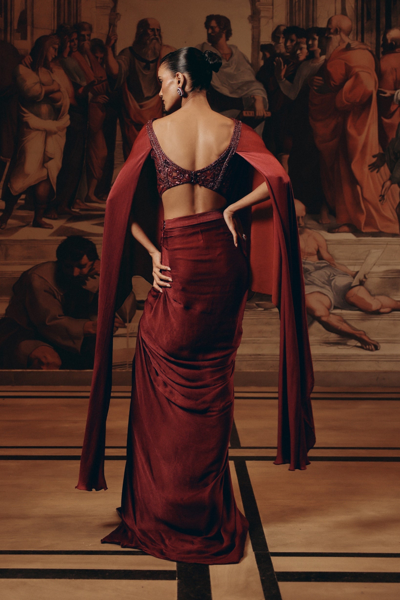 Garnet Draped Kaftaan