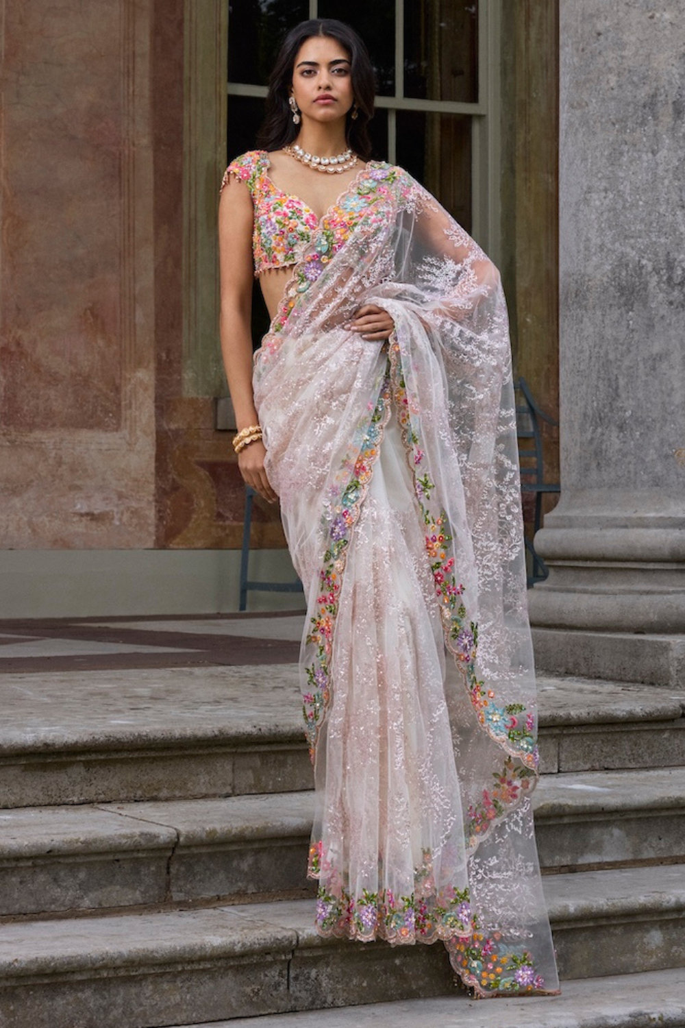 Nude Multi - Coloured Saree